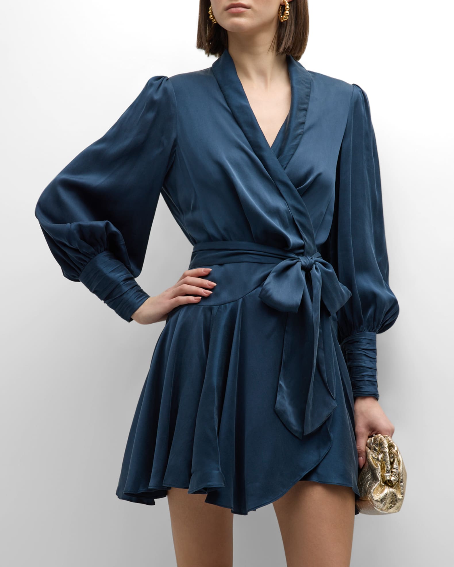 【送料&関税込】Zimmermann Silk Wrap Dress Zimmermann Silk Wrap Mini Dress | Neiman Marcus
