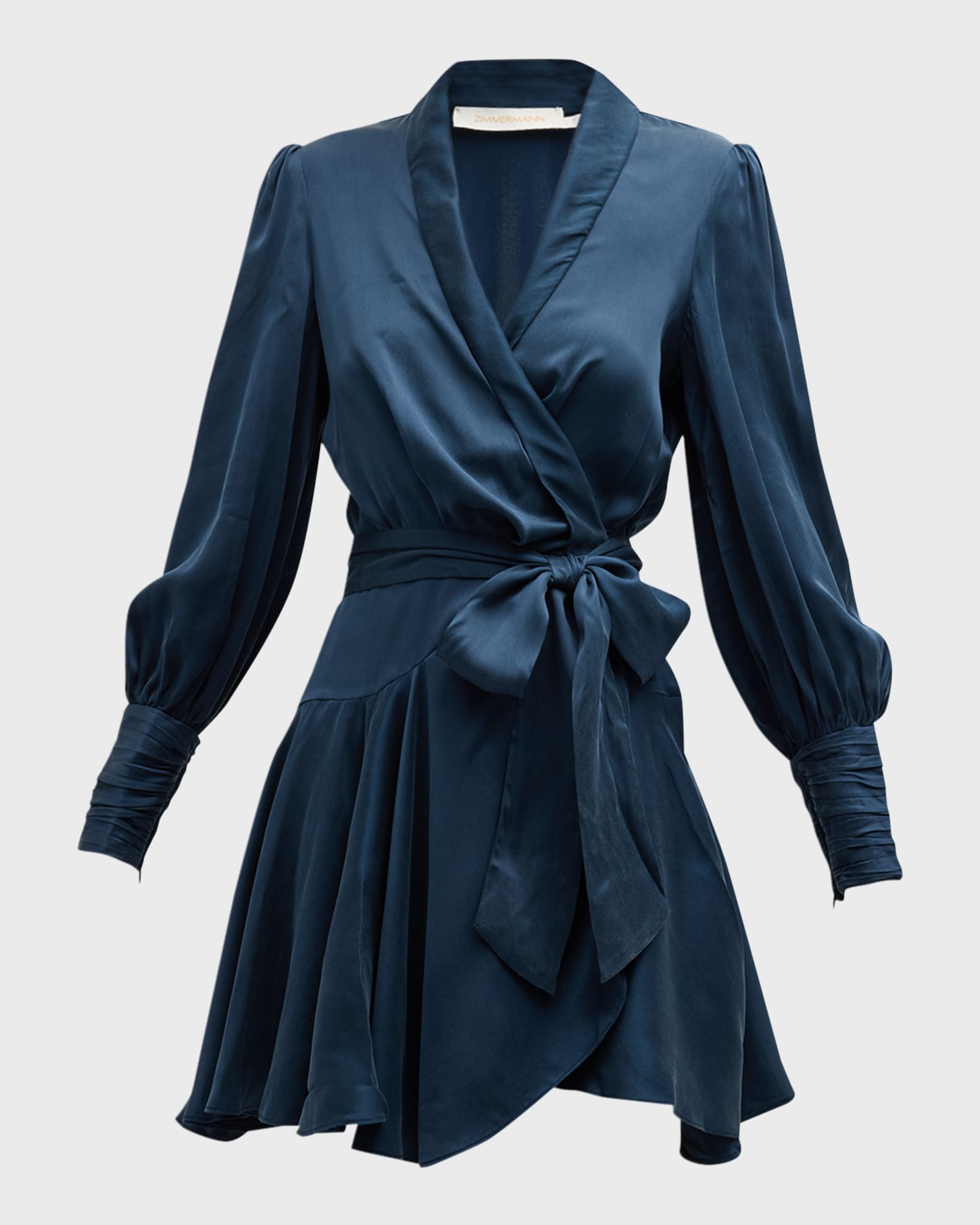 Silk Wrap Mini Dress 0