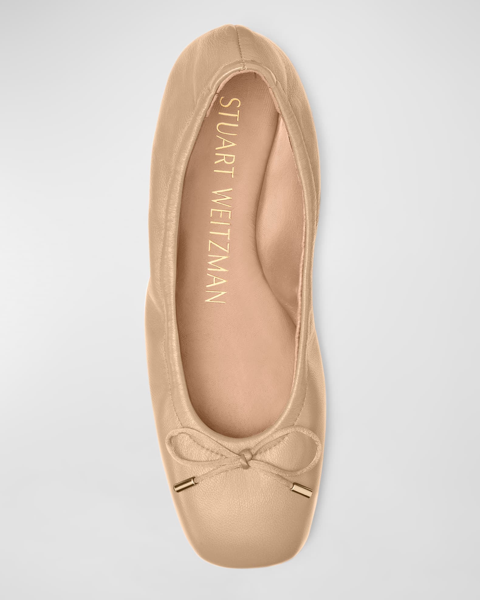 Stuart Weitzman Bardot Bow Leather Flats Neiman Marcus