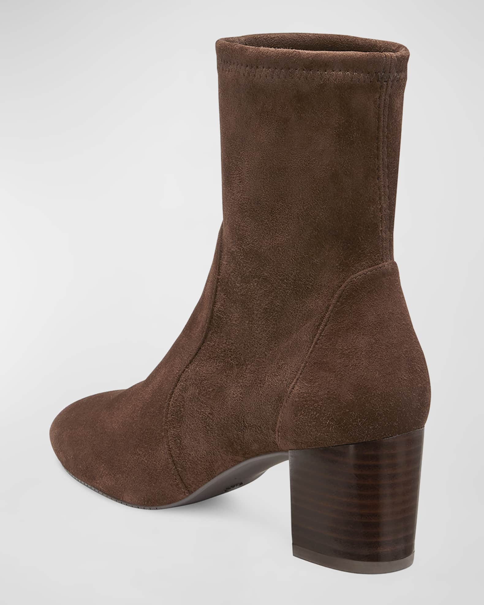 Yuliana Stretch Suede Ankle Booties