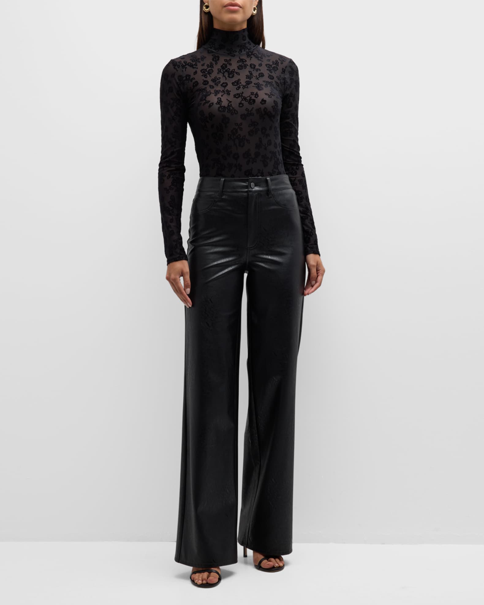 PAIGE Sasha Straight Faux-Leather Pants | Neiman Marcus