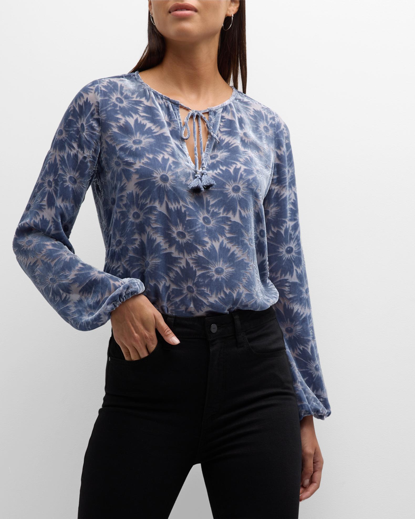 PAIGE Floral Print Long Sleeve Knit Top main image 1