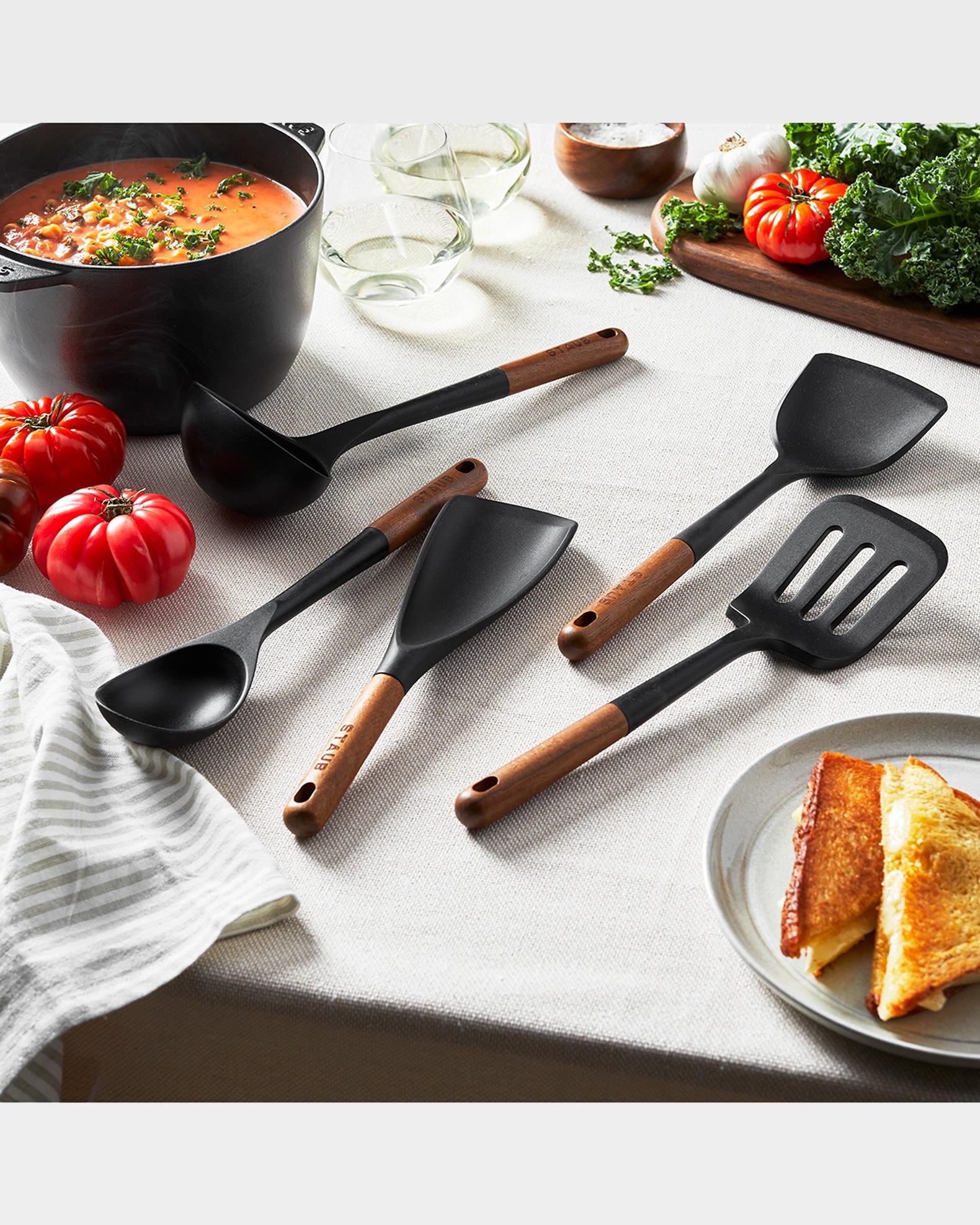 Staub Silicone & Wood 5-Piece Cooking Utensil Set | Neiman Marcus