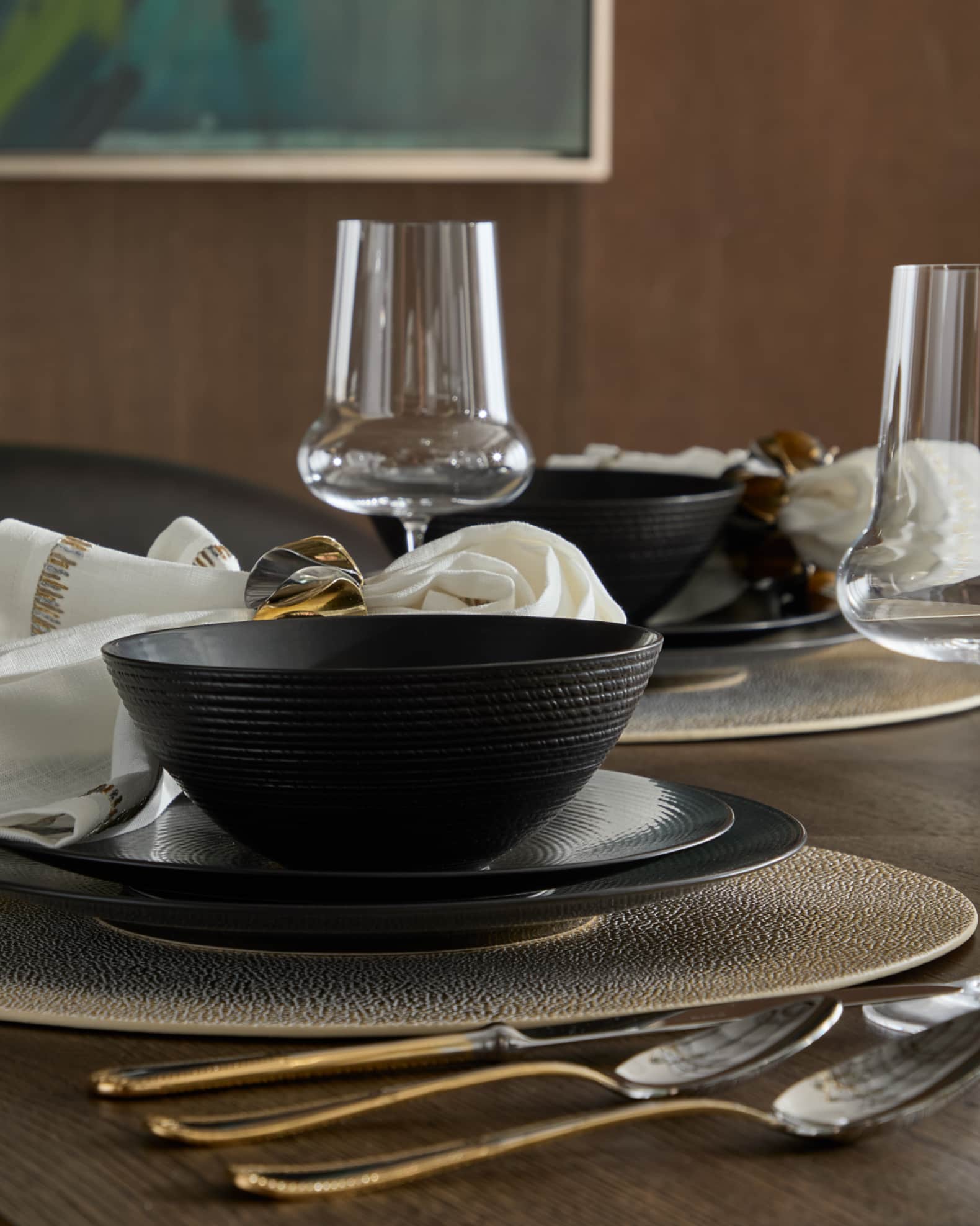 LX Collective Black 12-Piece Dinnerware Set 1