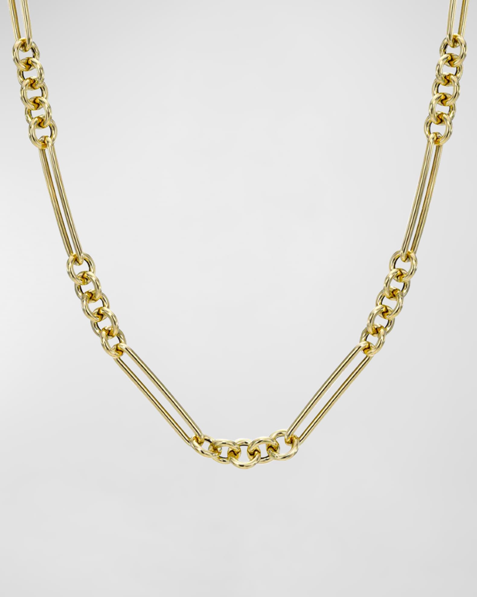14K Gold Elongate Paper Clip Chain Necklace 16 L