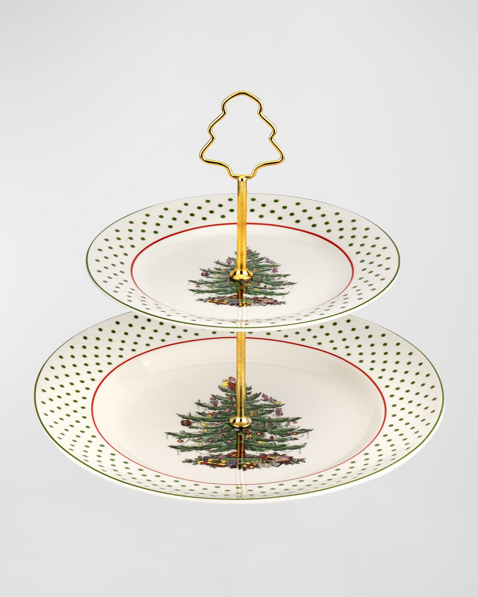 Christmas Tree Polka Dot Tiered Server  1