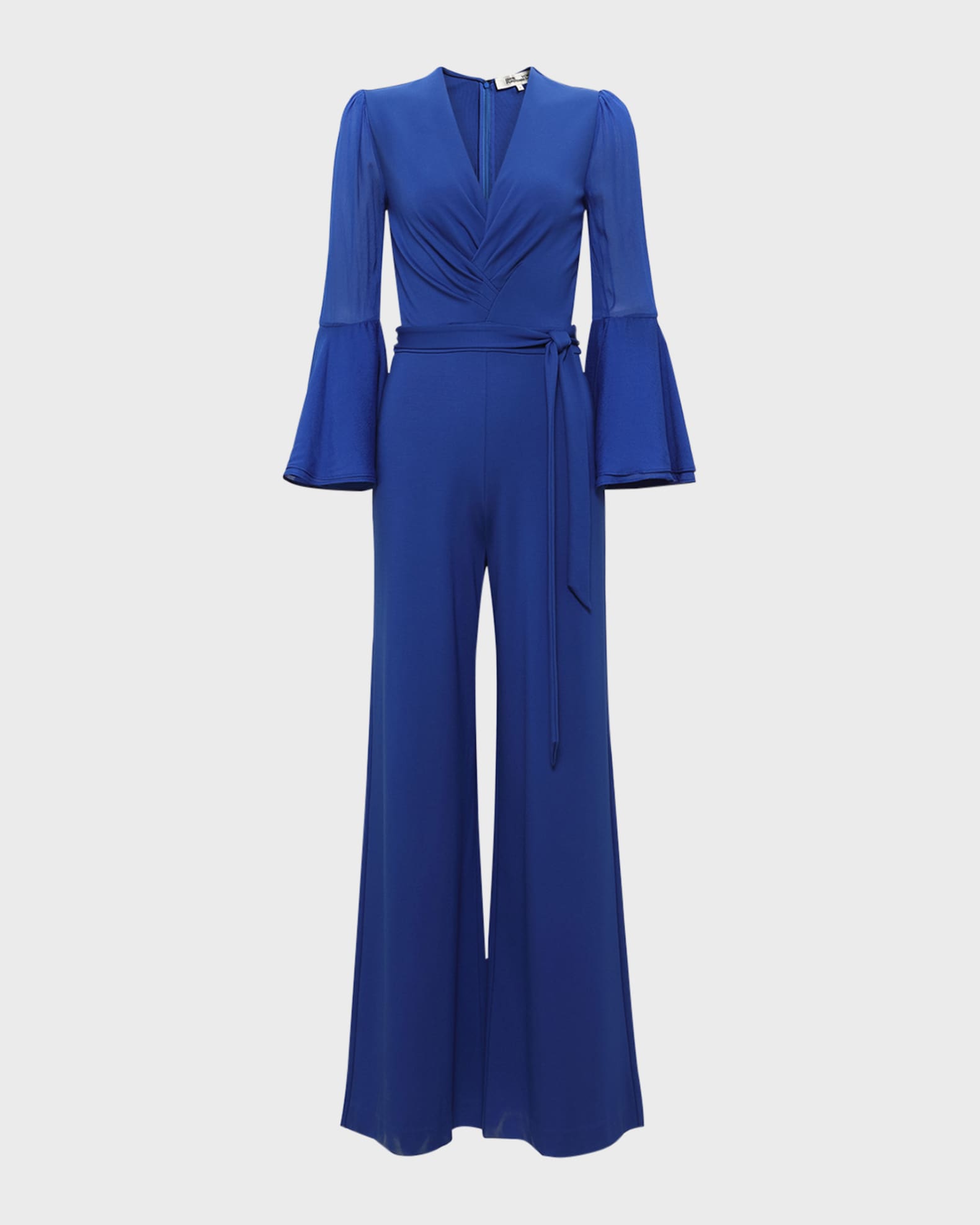 Diane von Furstenberg Shing Pleated BellSleeve Jumpsuit Neiman Marcus