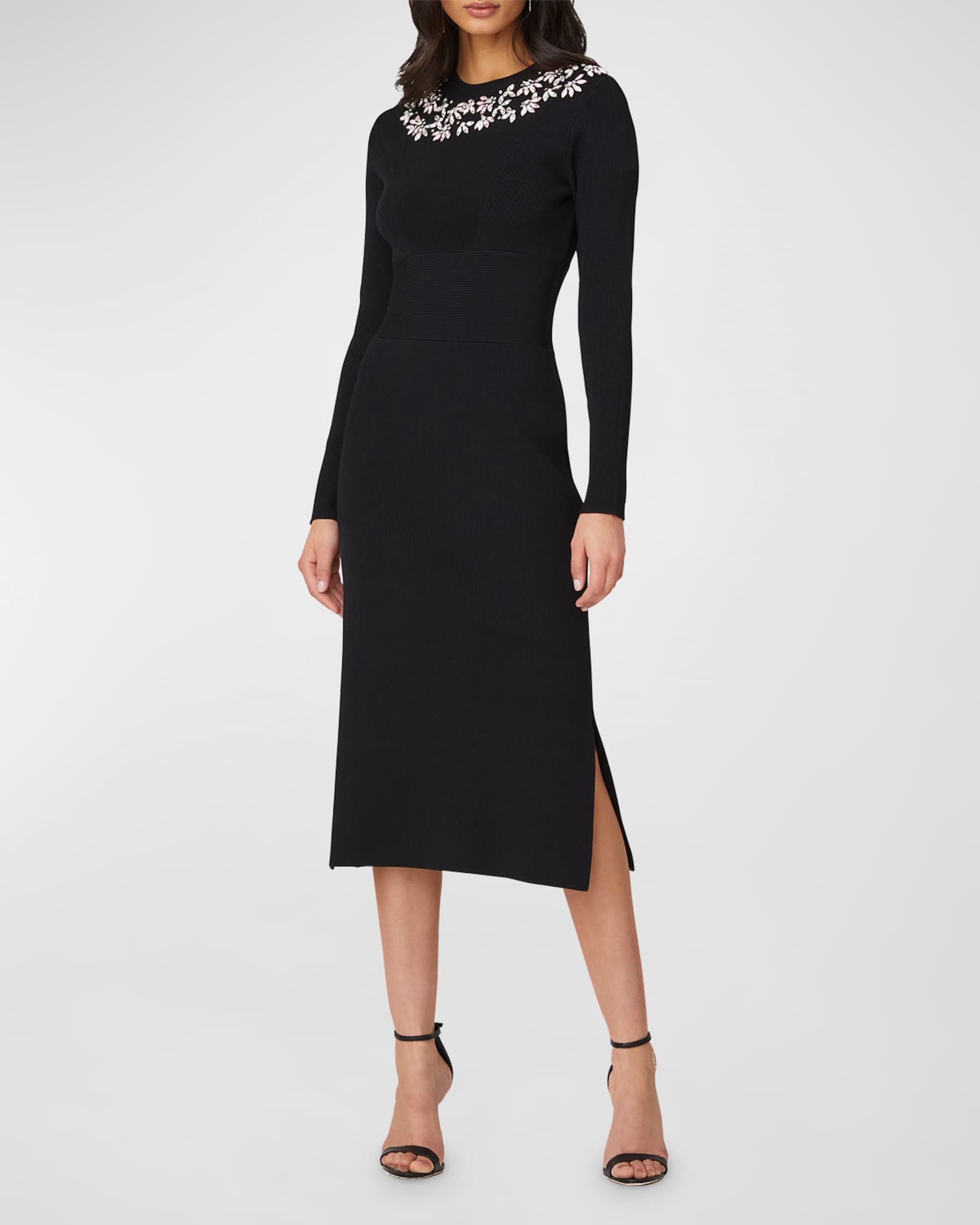 Shoshanna Bridget Crystal Bodycon Midi Dress | Neiman Marcus