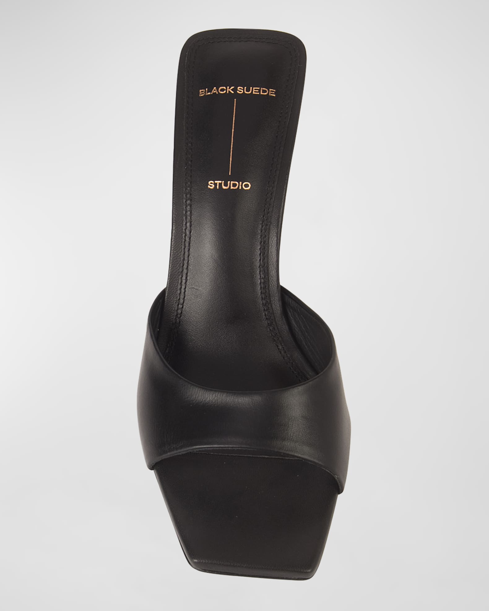 mule sandal 95 black quilted waxed leather