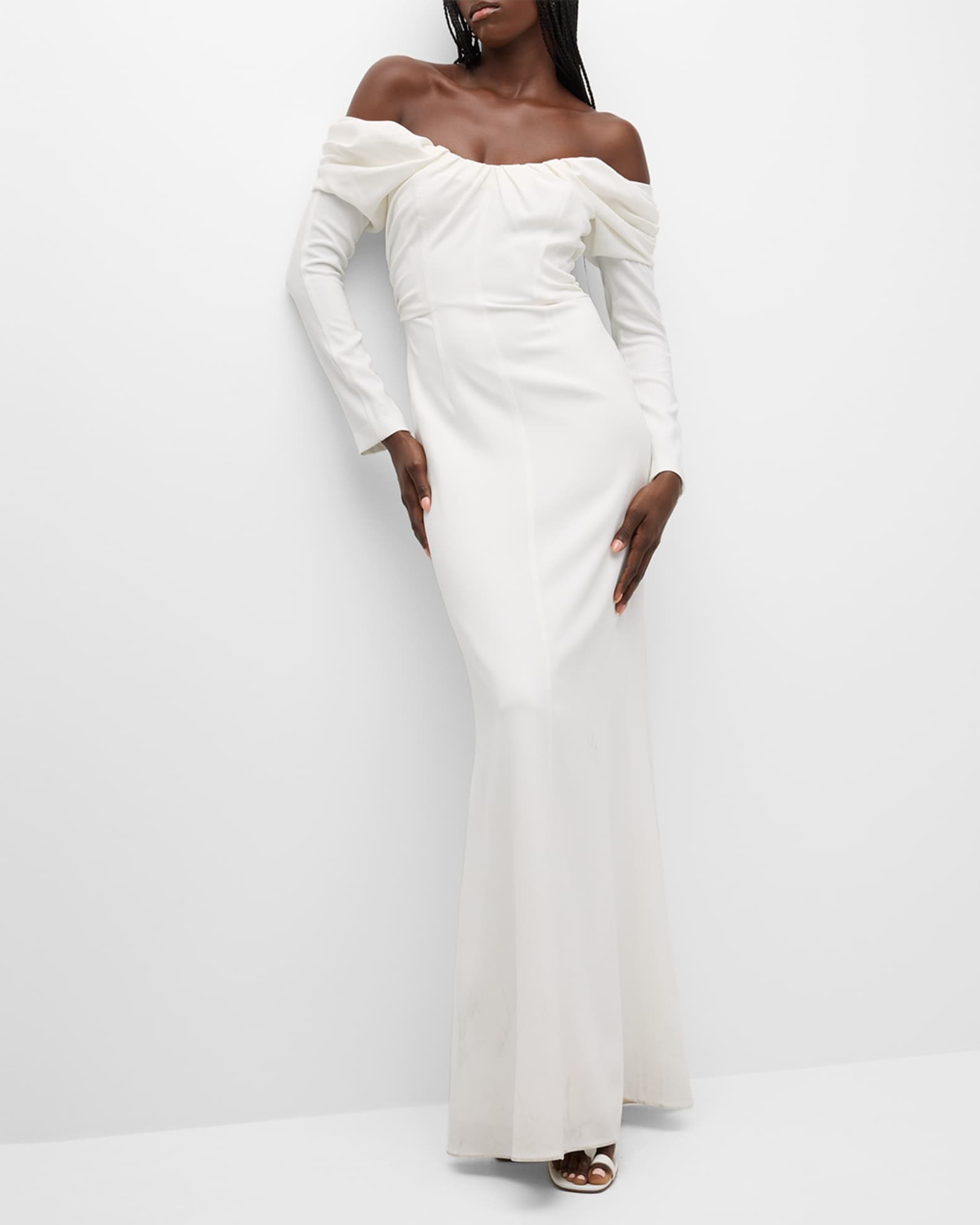 A.L.C. Nora Draped Off-The-Shoulder Gown
