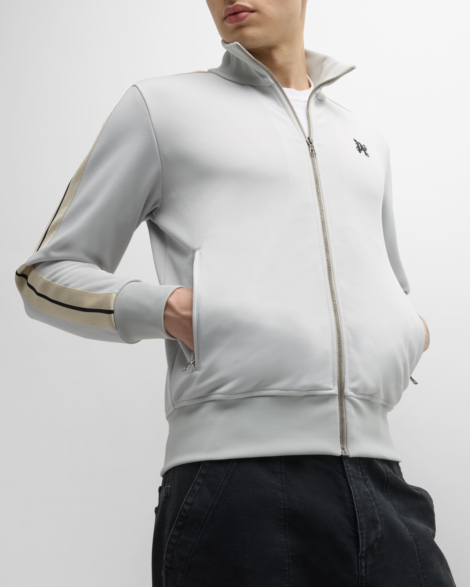 Palm Angels Gray Monogram Track Jacket