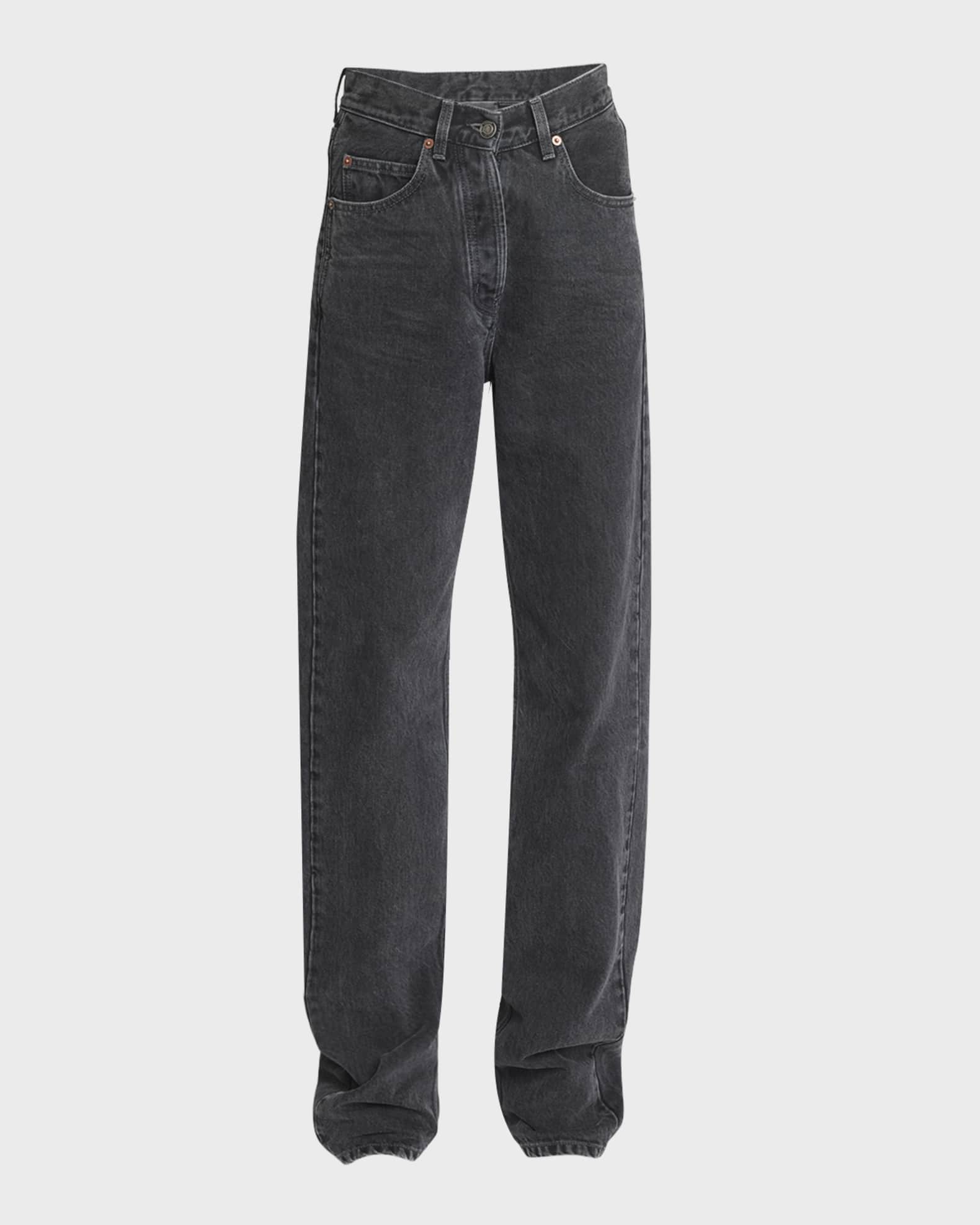 Saint Laurent High-Rise V-Waist Wide-Leg Jeans