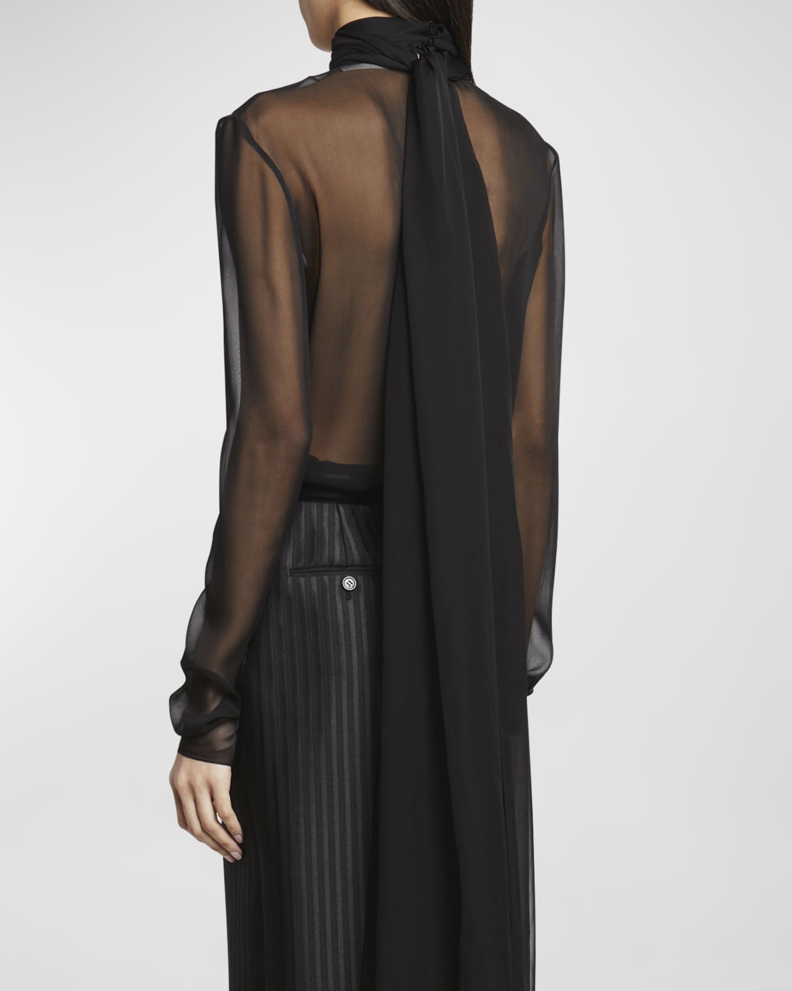 Sheer chiffon cheap top