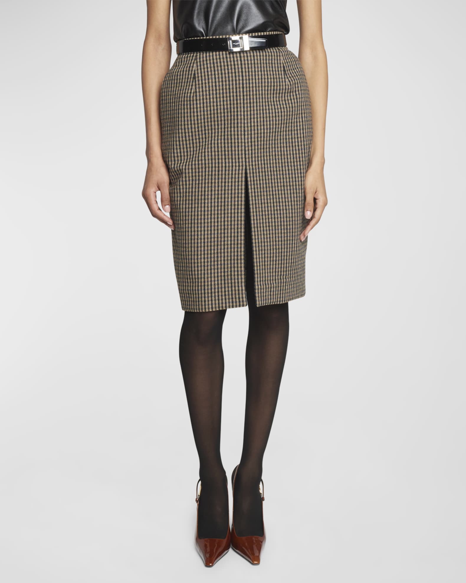 Theory plaid pencil online skirt