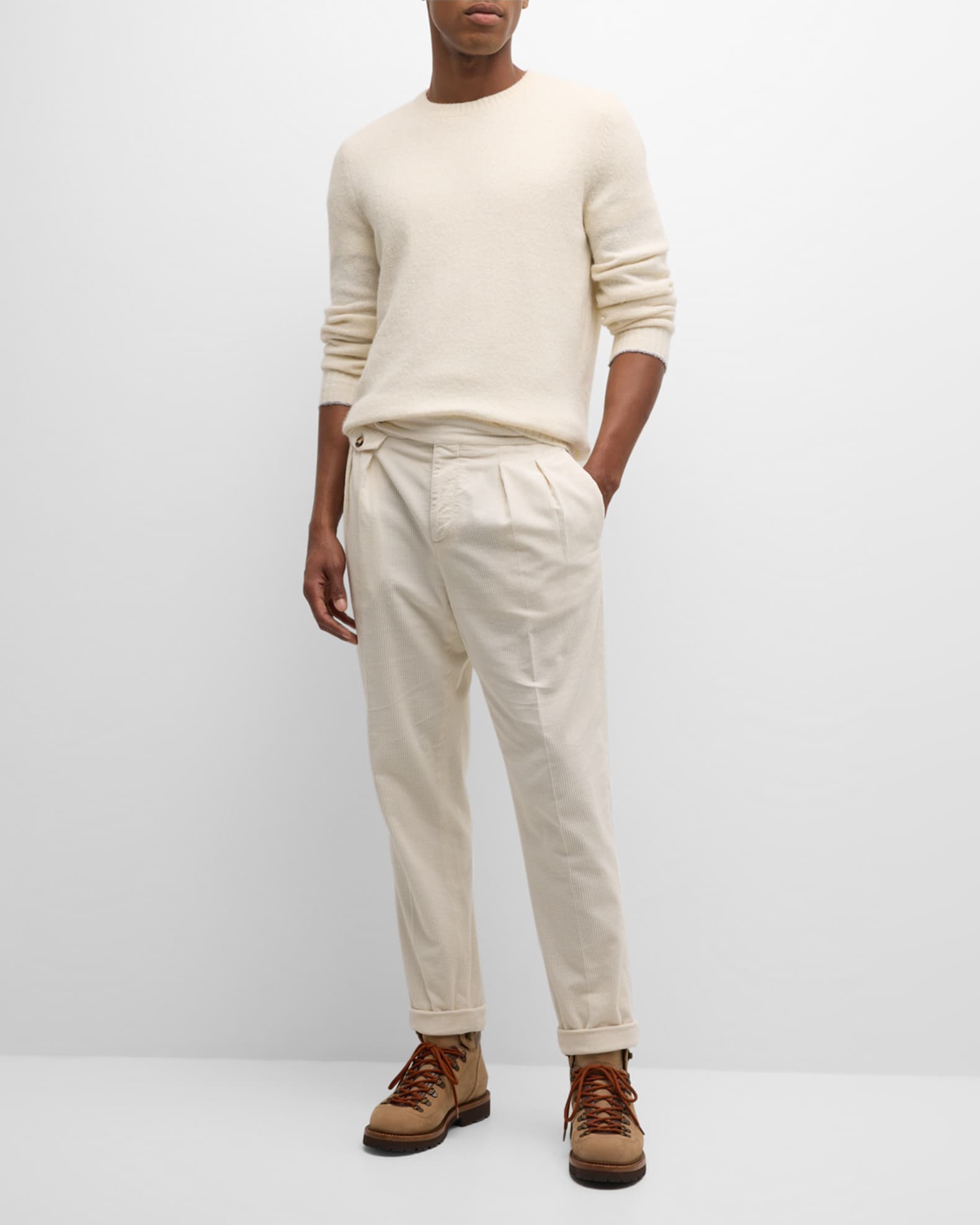 Men's fine top wale corduroy pants