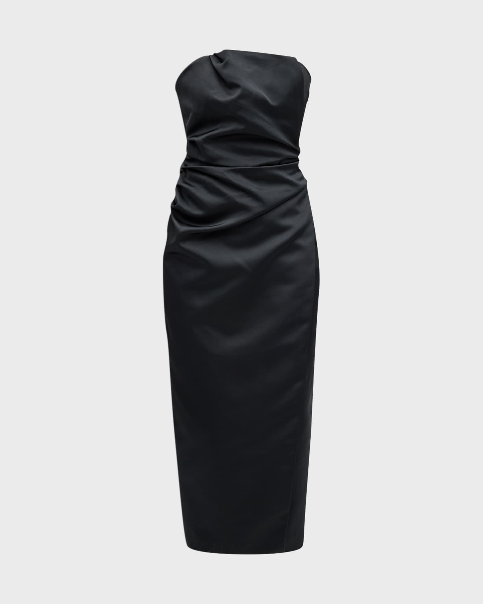 A.L.C. Nata Strapless Draped Midi Dress | Neiman Marcus