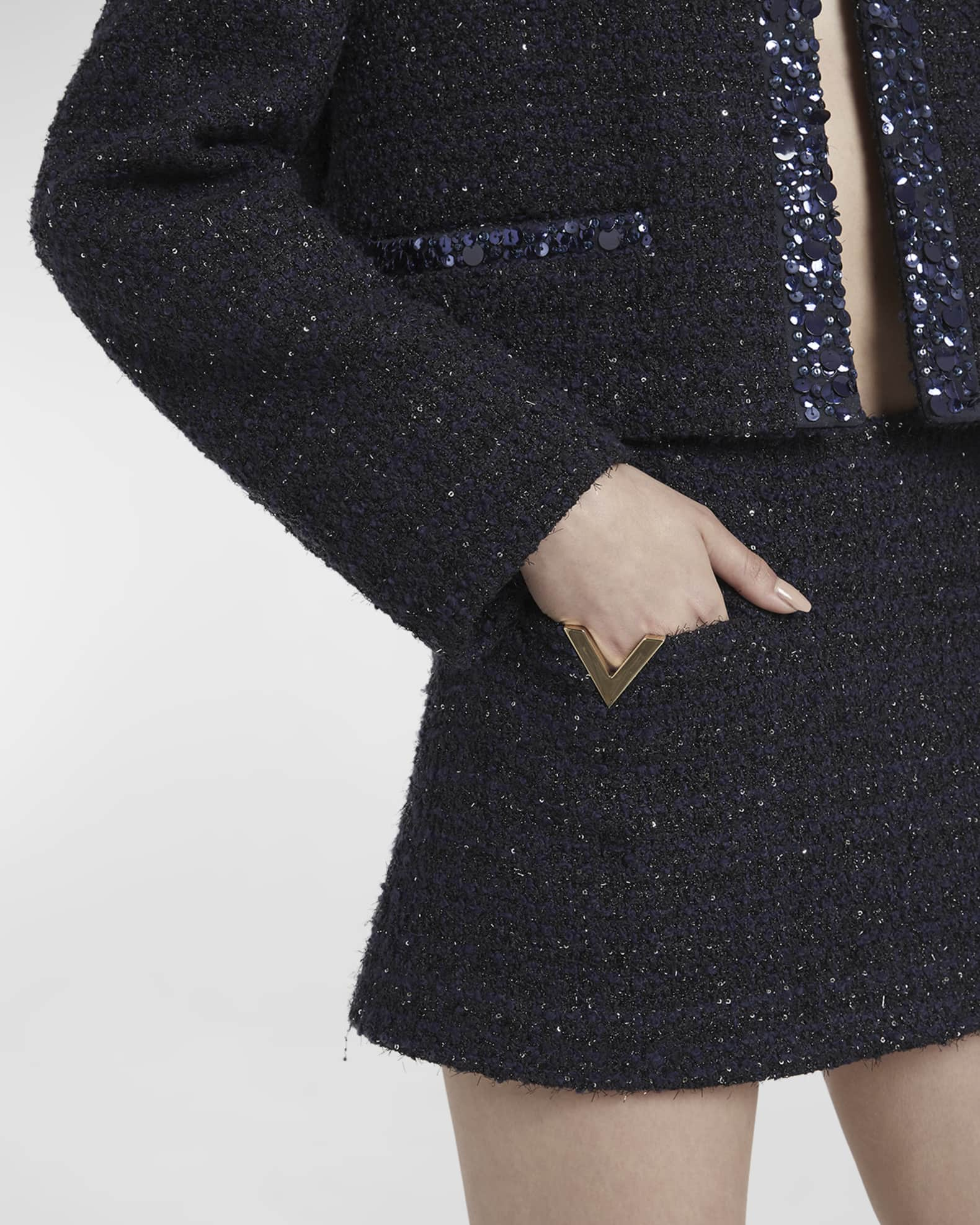 Valentino Garavani VLogo tweed miniskirt - Black