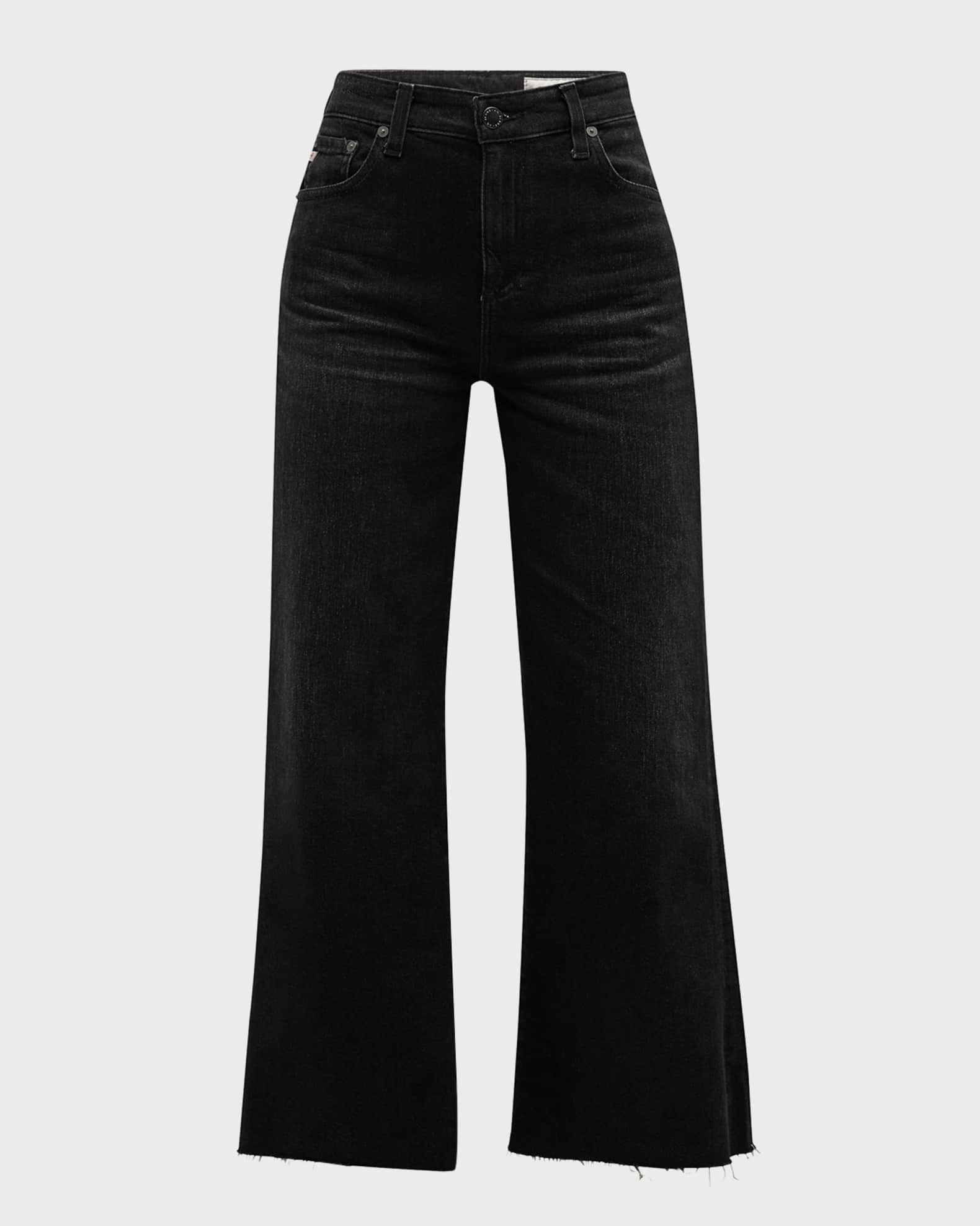 AG Jeans Saige High-Rise Wide-Leg Crop Jeans | Neiman Marcus