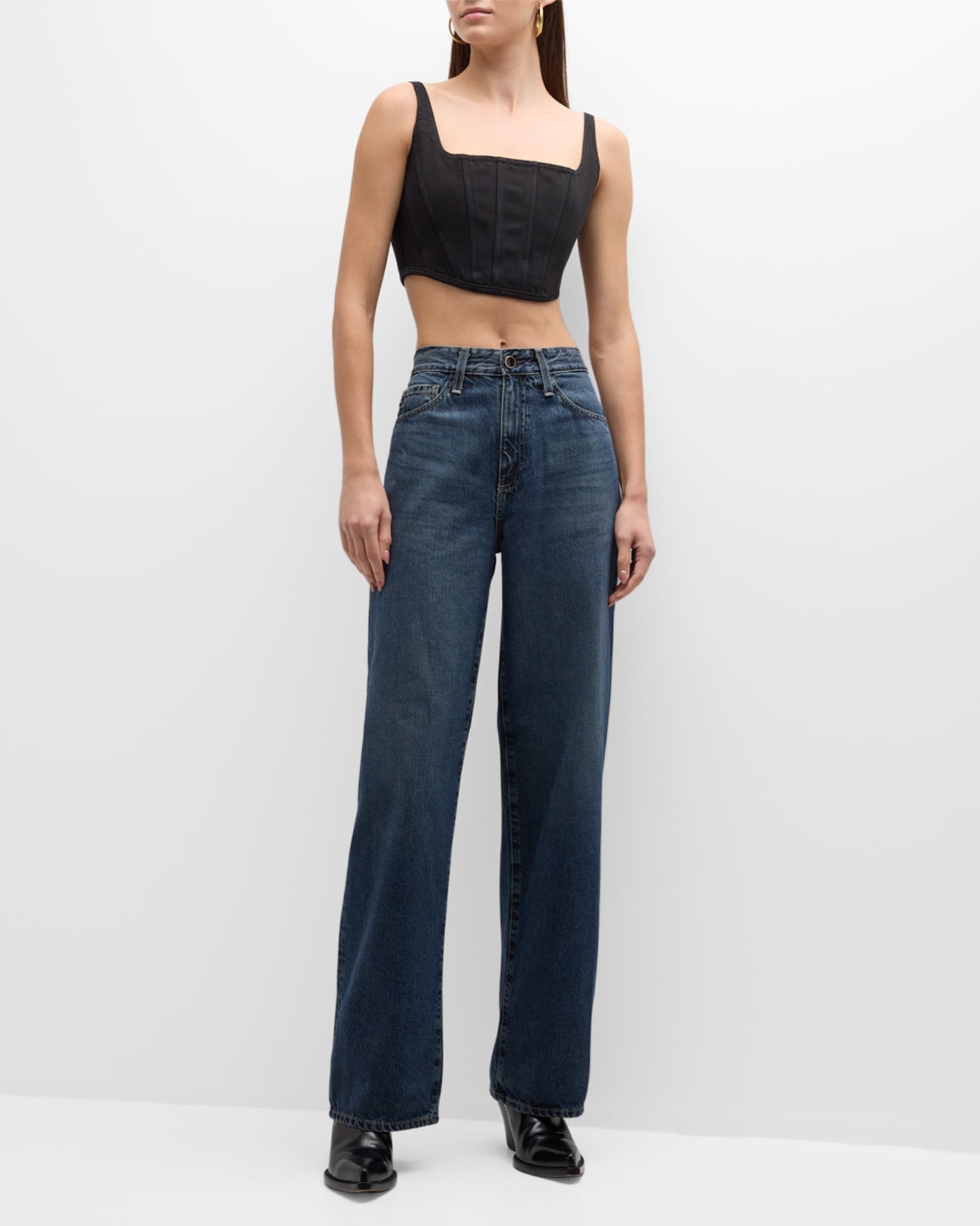 AG Jeans Kora HighRise WideLeg Jeans Neiman Marcus