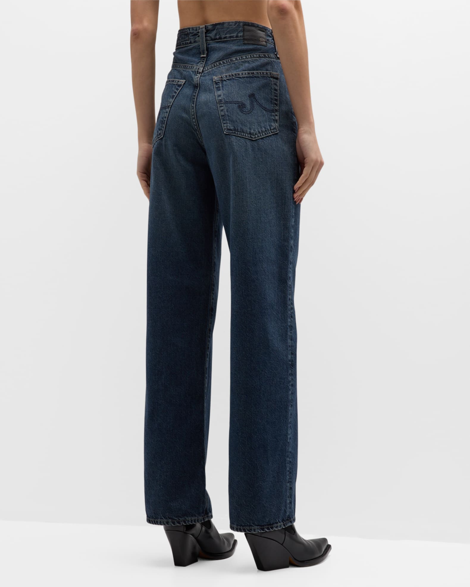 AG Jeans Kora High-Rise Wide-Leg Jeans | Neiman Marcus