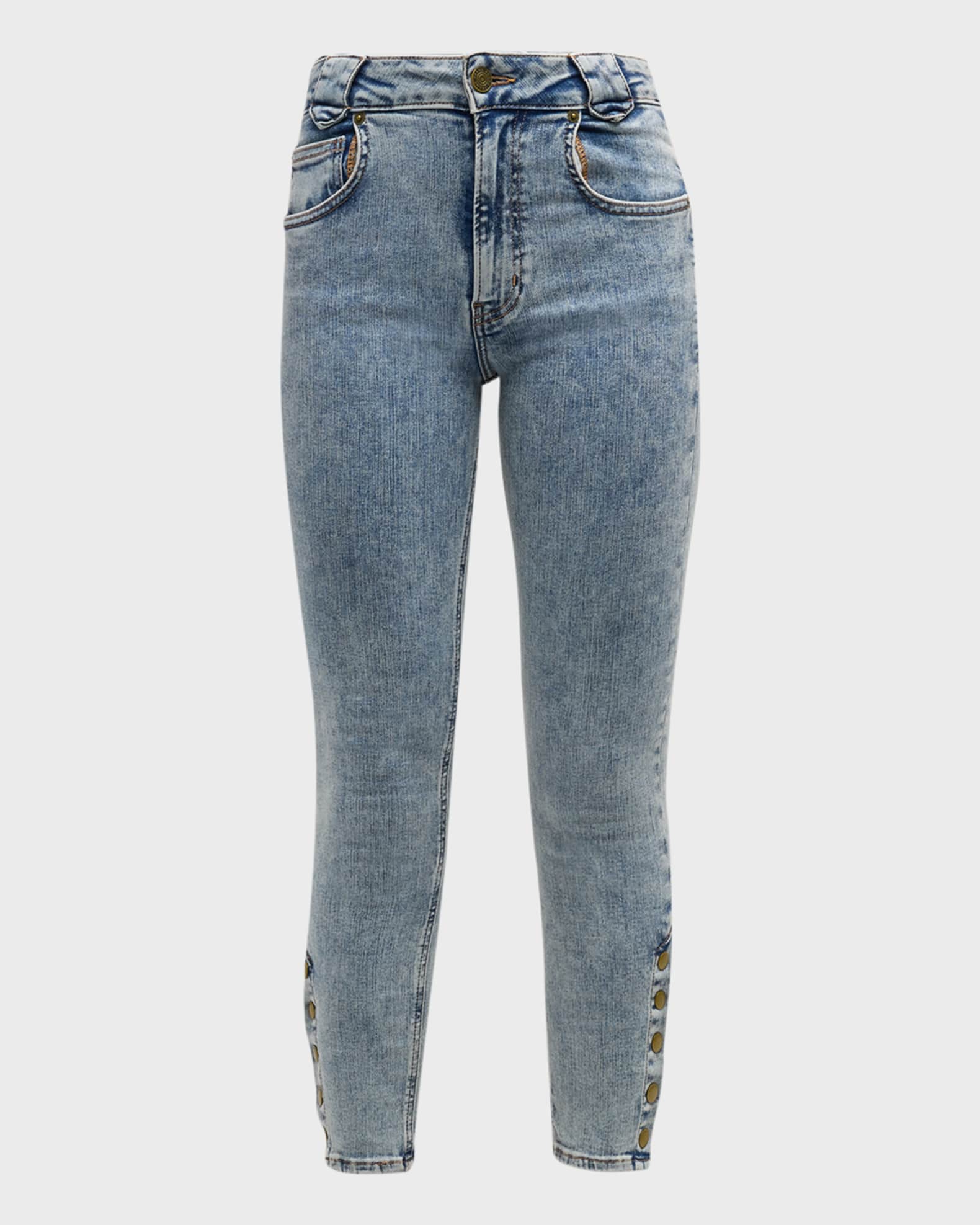FRAME The Snapped Denim Leggings
