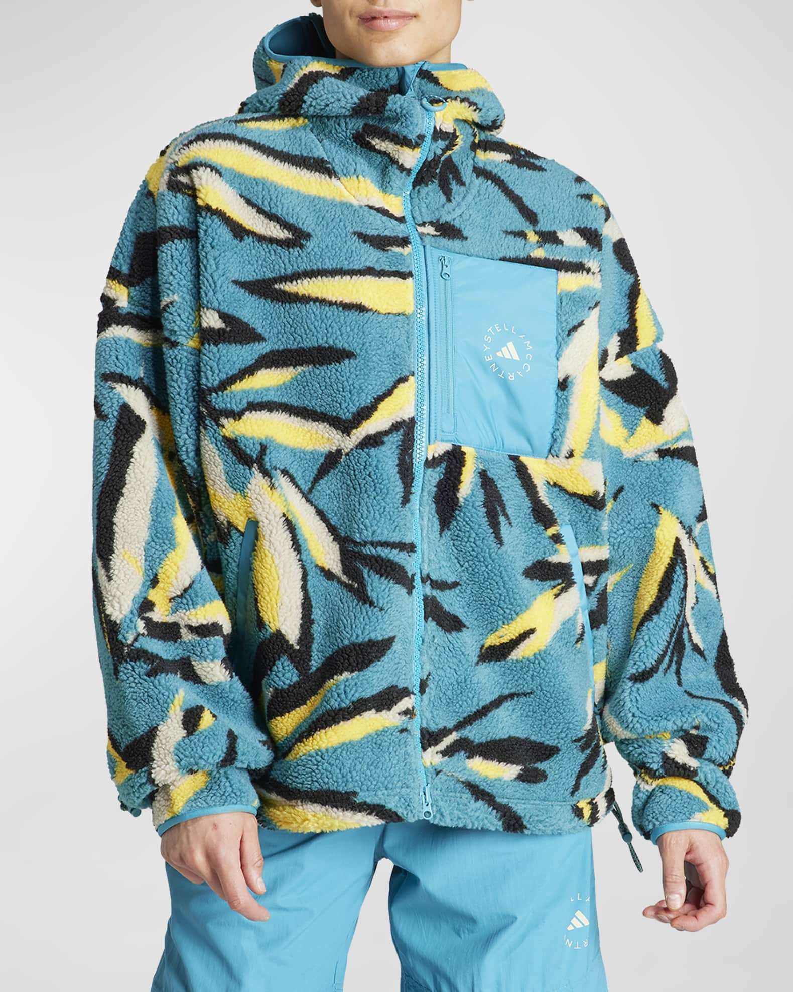 adidas by Stella McCartney Jacquard Fleece Jacket | Neiman Marcus