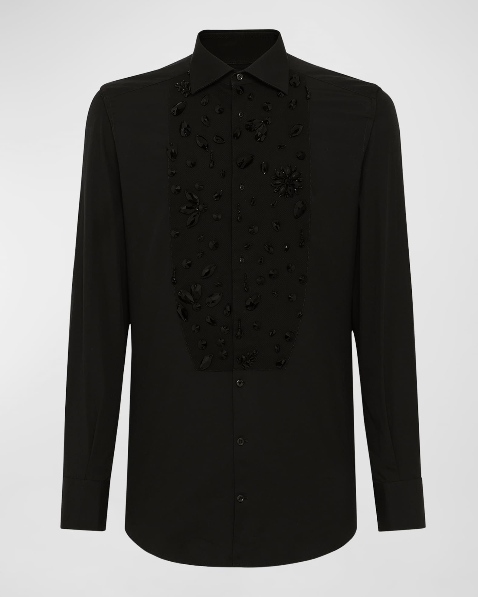 Dolce&Gabbana Men's Dress Shirt with Beaded Bib