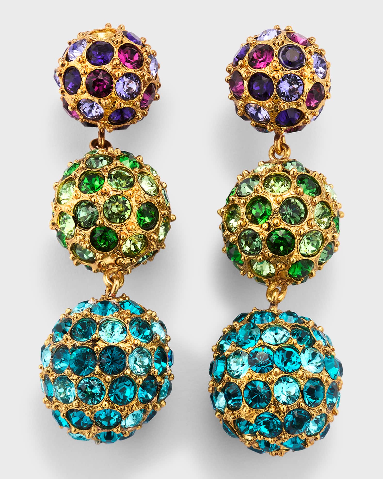 Oscar de la Renta Mixed Crystal Cluster Earrings (More Colors) main image 1