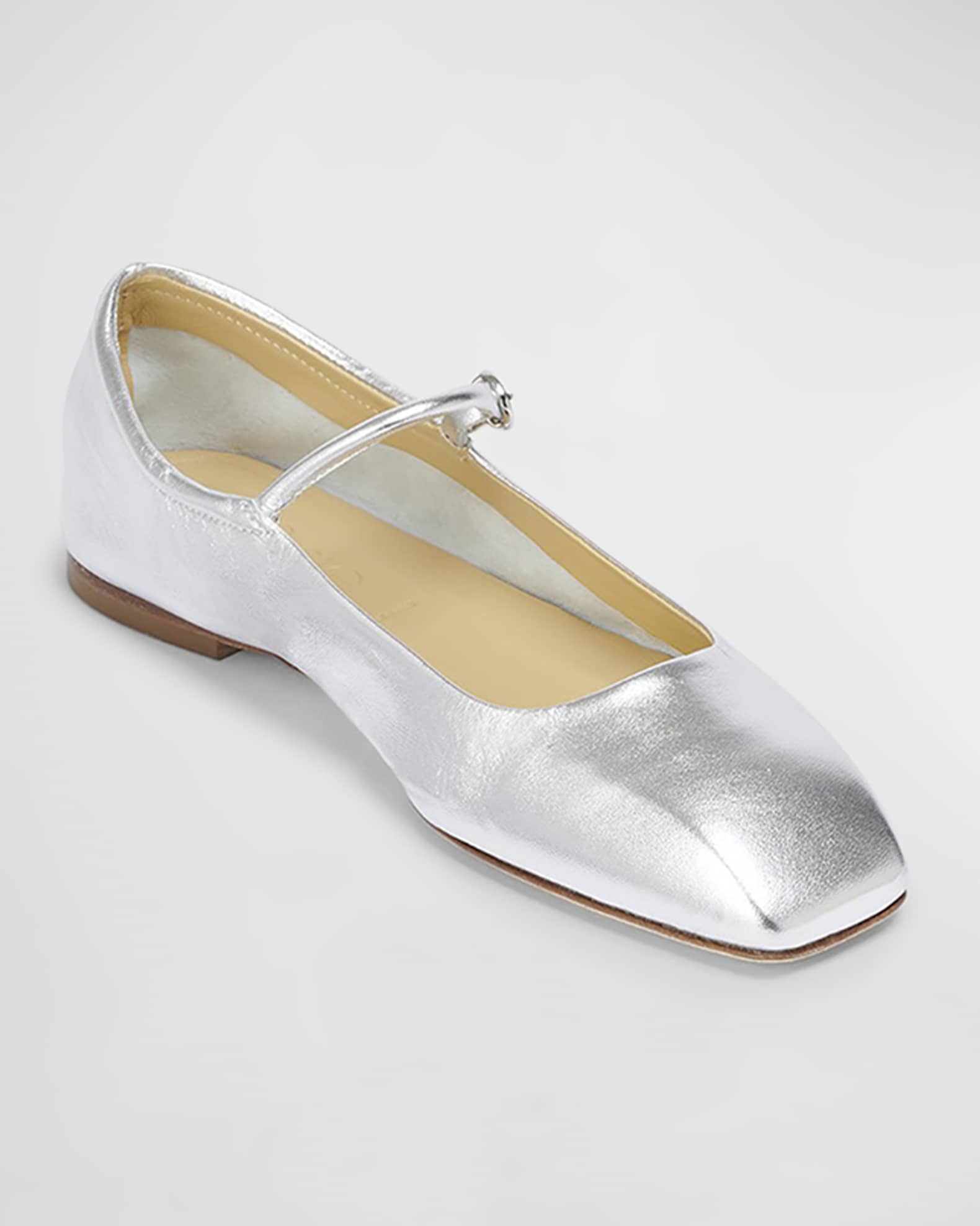 【関税込み】Uma Ballerinas - Aeyde - Leather - Silver Aeyde | UMA Silver Mary Jane Flat