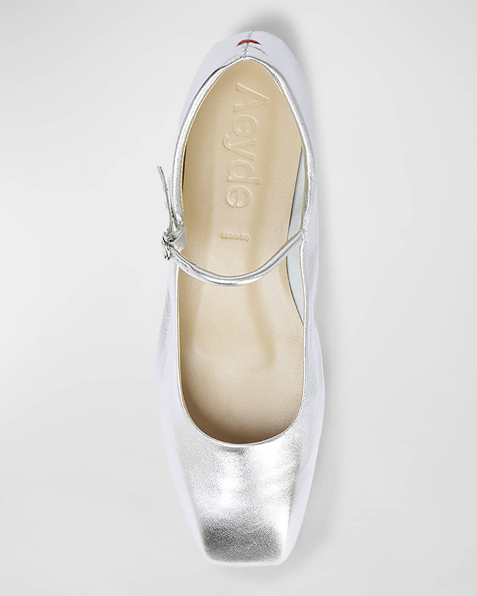 【関税込み】Uma Ballerinas - Aeyde - Leather - Silver Aeyde | UMA Silver Mary Jane Flat
