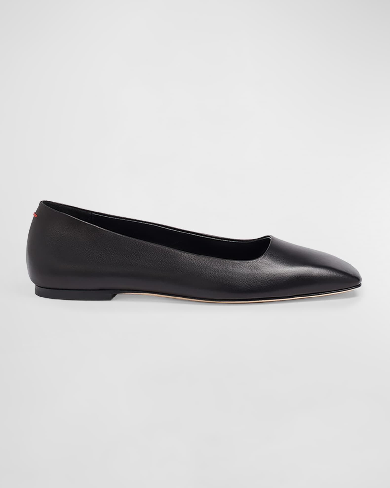 Aeyde Ida Leather Square-Toe Ballerina Flats | Neiman Marcus