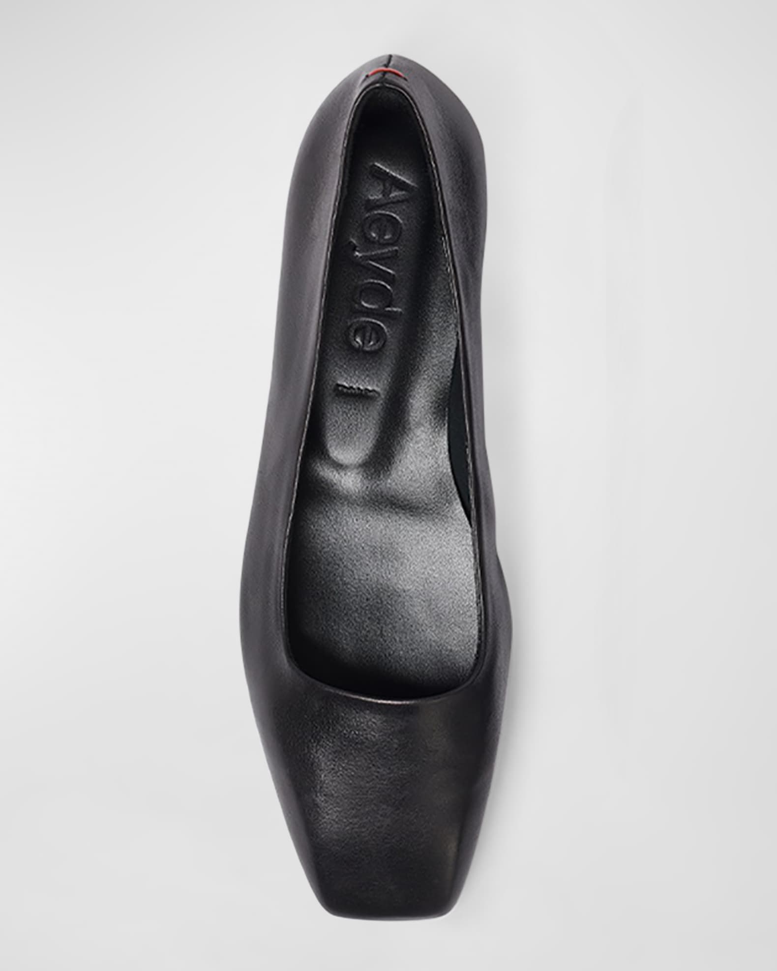 Aeyde Ida Leather Square-Toe Ballerina Flats | Neiman Marcus