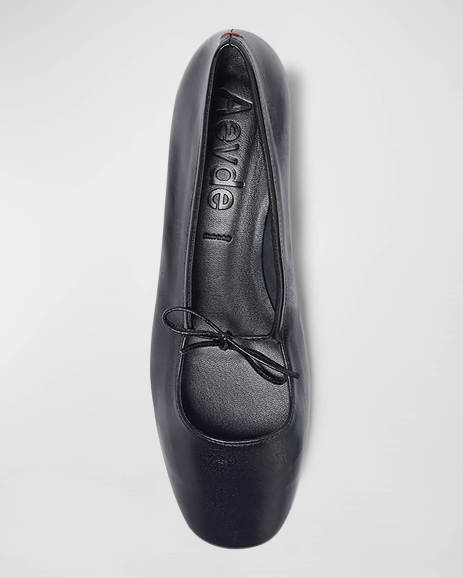 Aeyde Darya Leather Bow Ballerina Flats | Neiman Marcus
