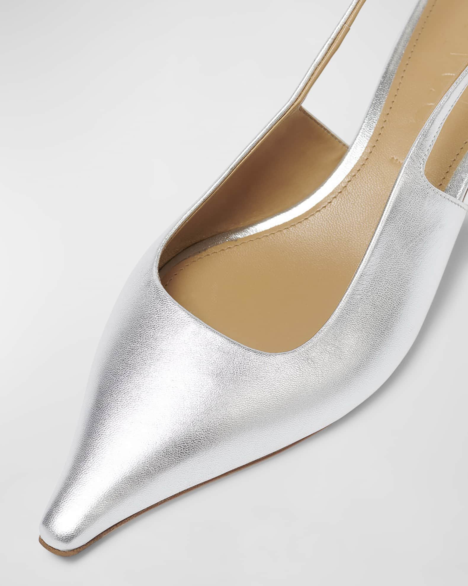 Catrina Leather Kitten-Heel Slingback Pumps | Neiman Marcus
