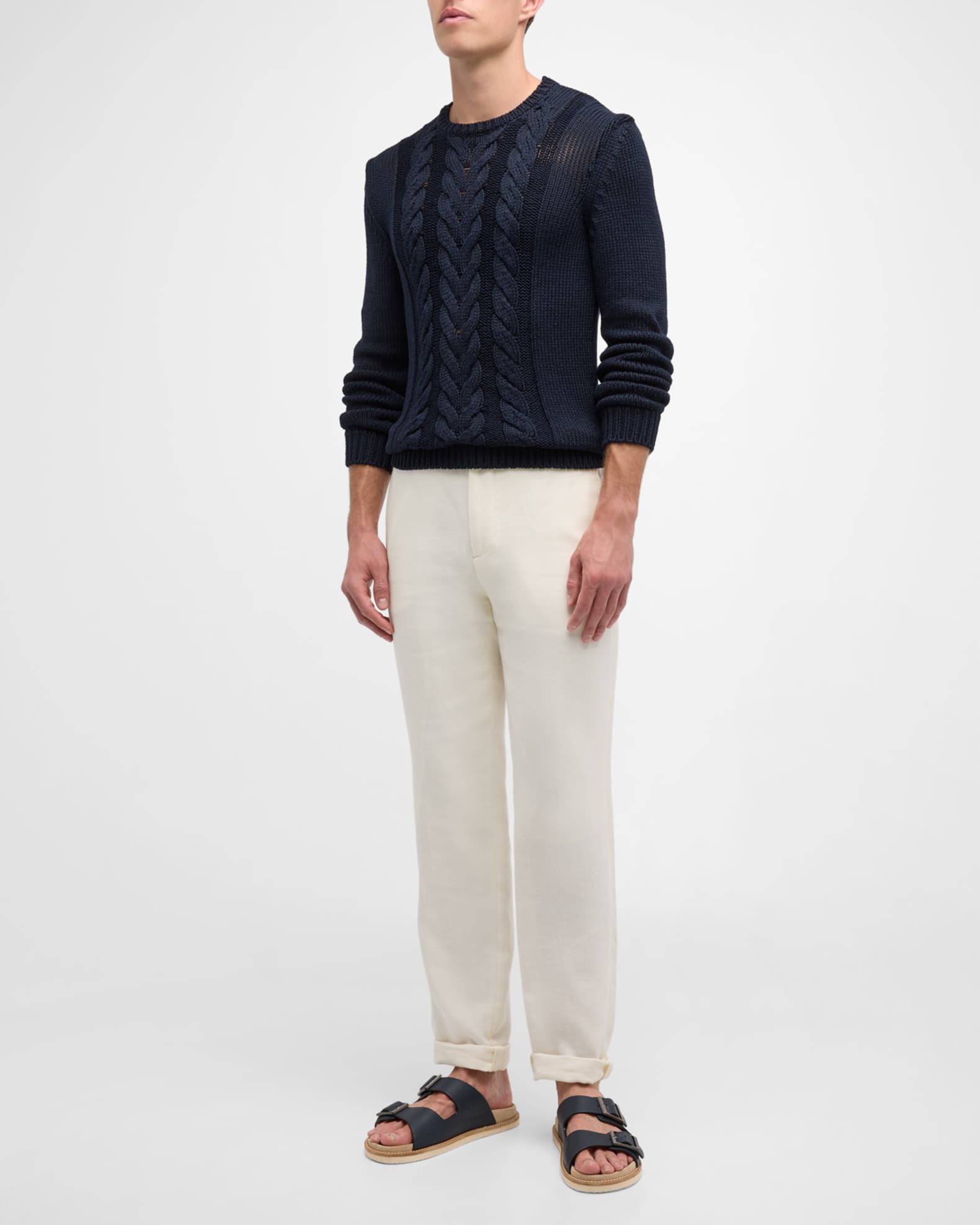 Men's silk cotton sweater clearance