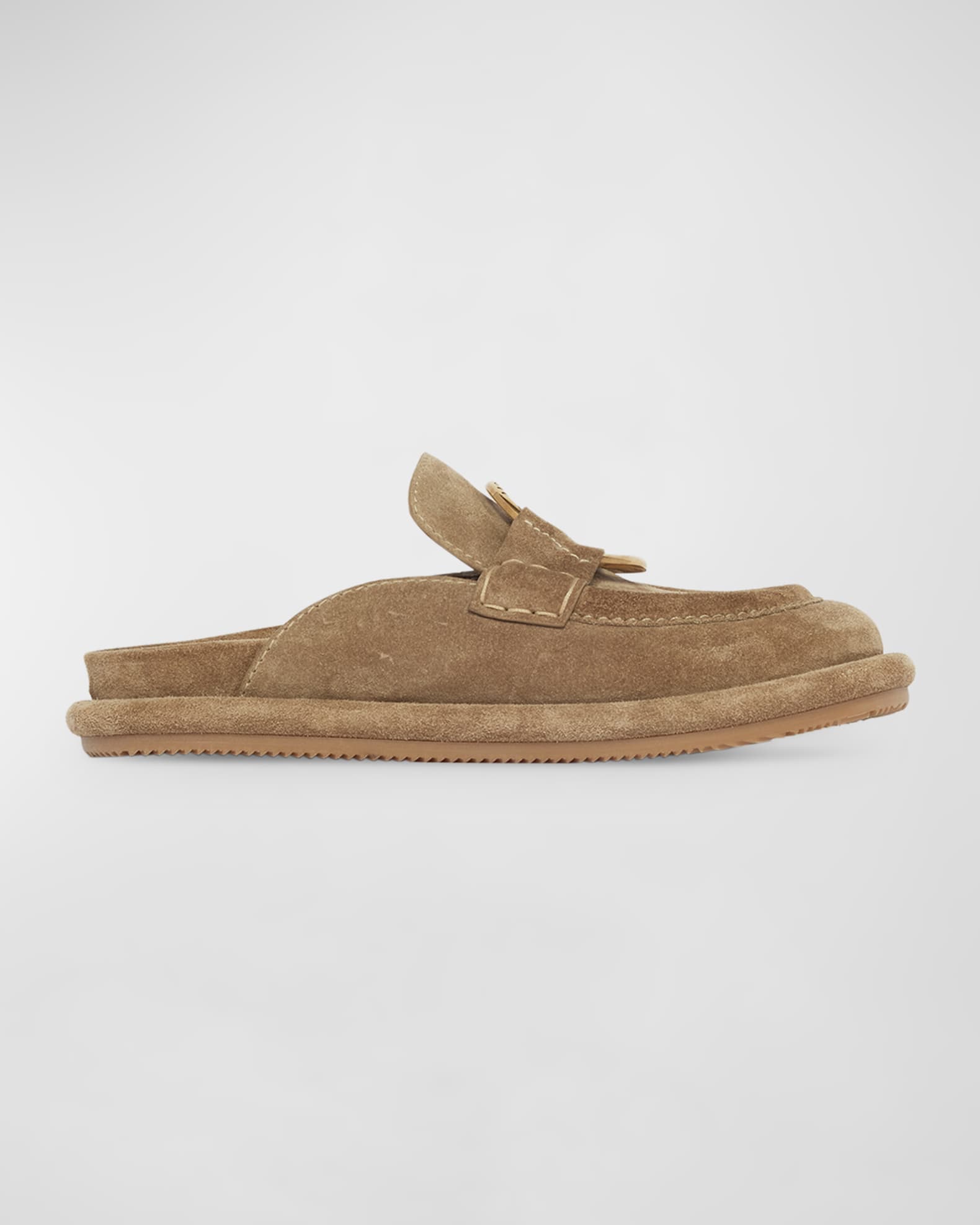 Moncler Bell Suede Ring Loafer Mules