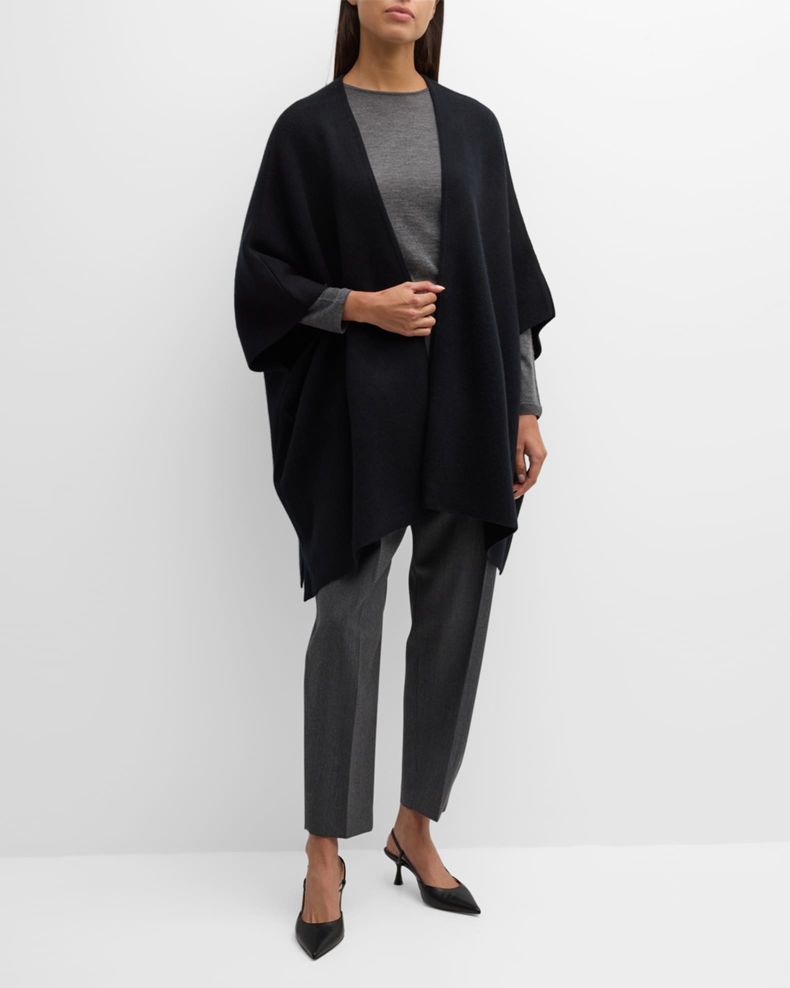 Cashmere Double Knit Cape  1