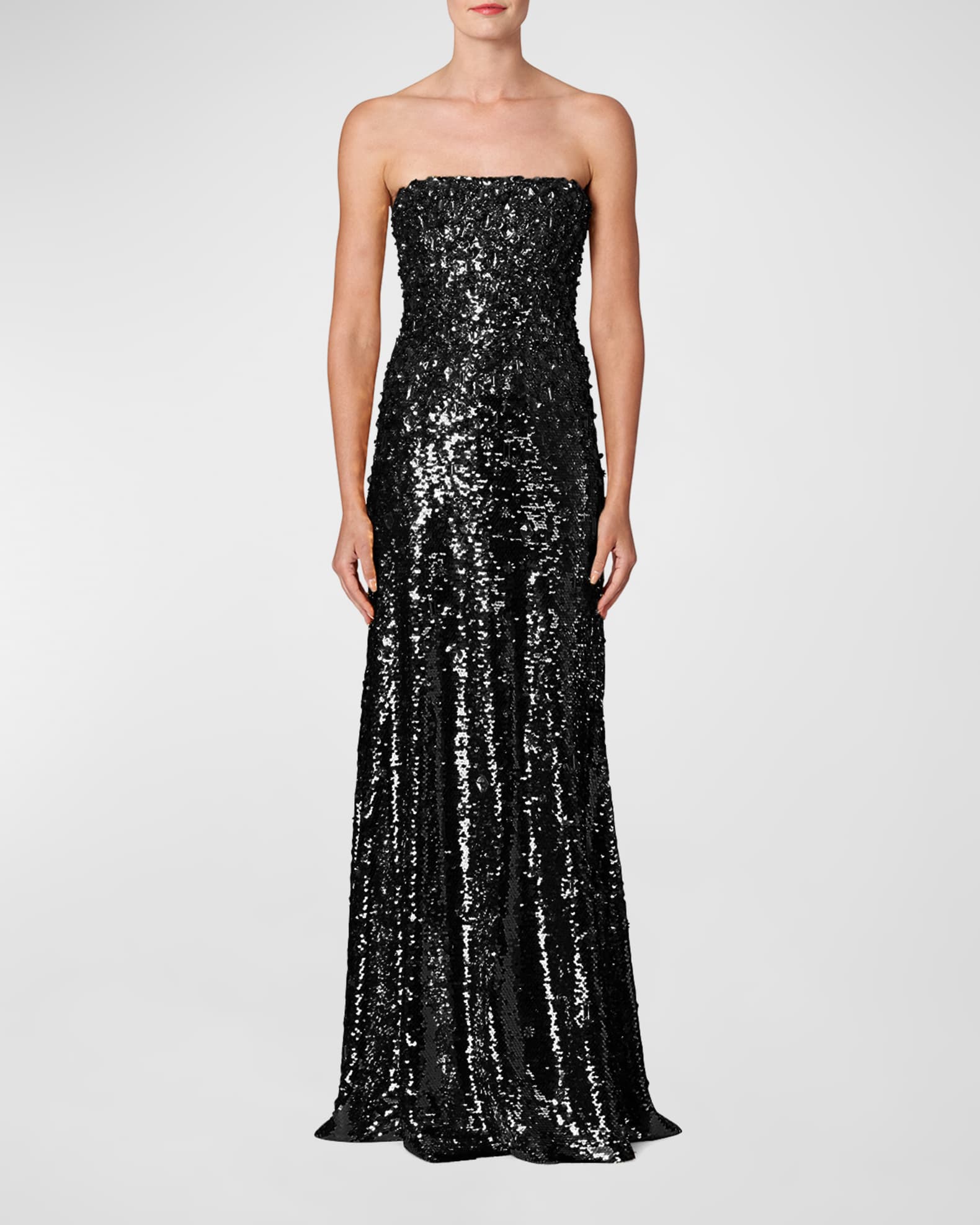 Carolina Herrera Embellished Sequin Strapless Column Gown | Neiman Marcus