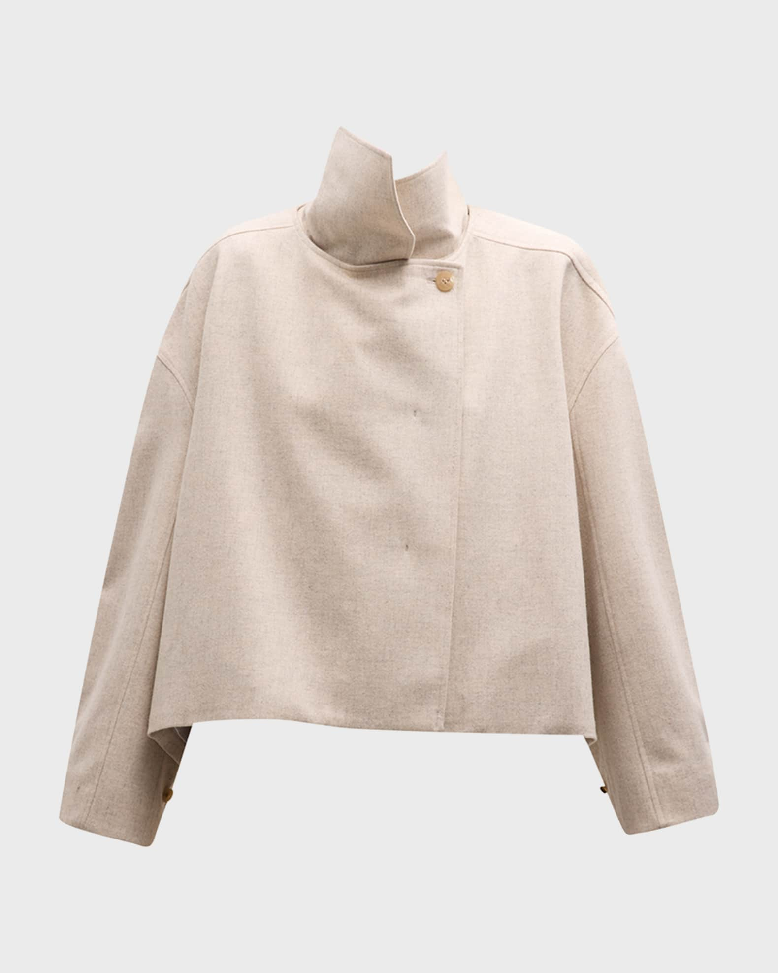 High-Neck Cashmere-Blend Jacket