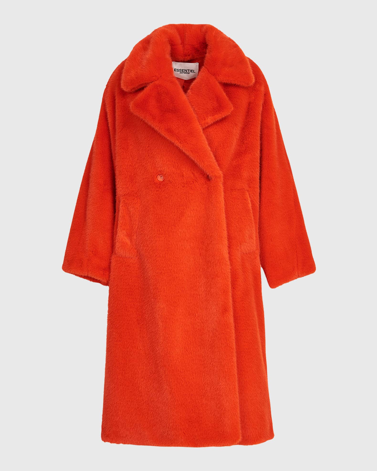 Essentiel Antwerp Ispot Faux Fur Coat in Margot Mauve