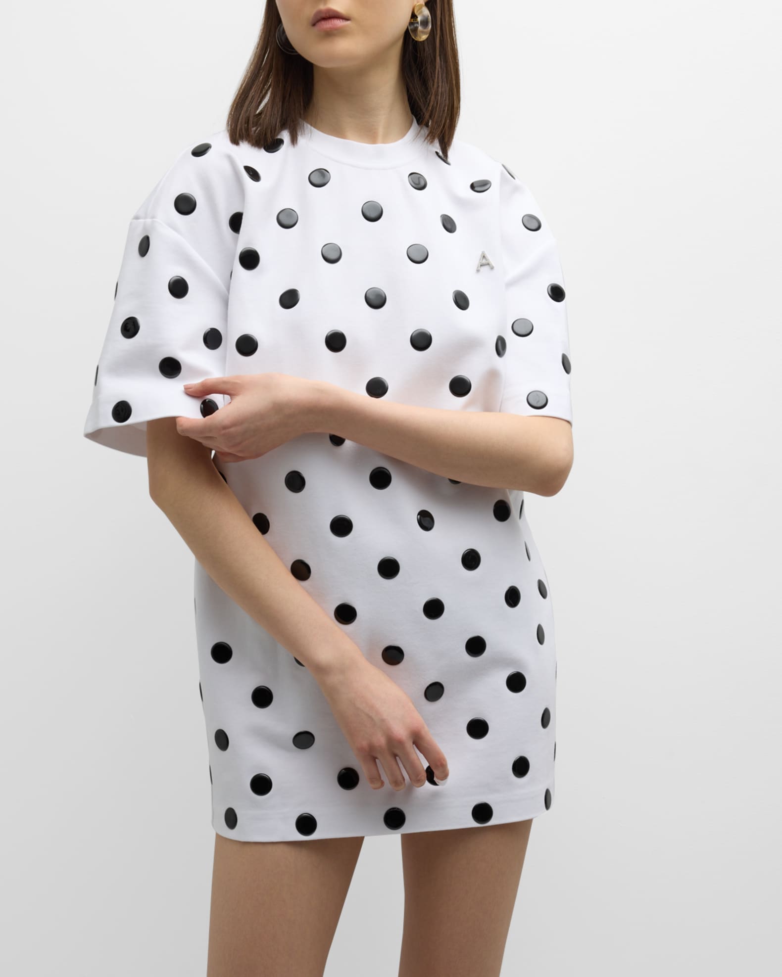  Ranch Dressing Dots Print Short Sleeve Shapewear Maxi
