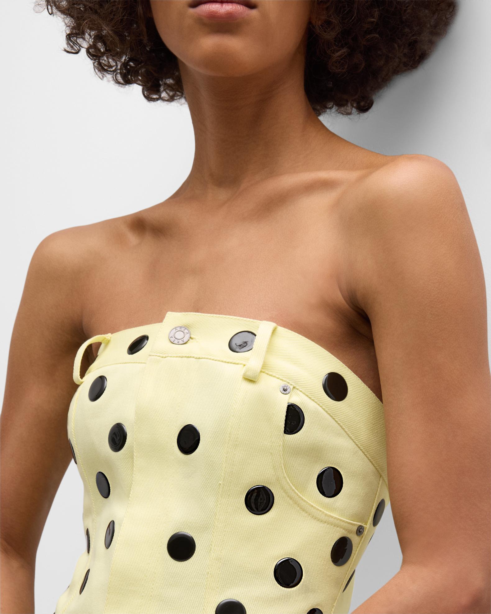 Polka Dot Strapless Bodycon Mini Dress