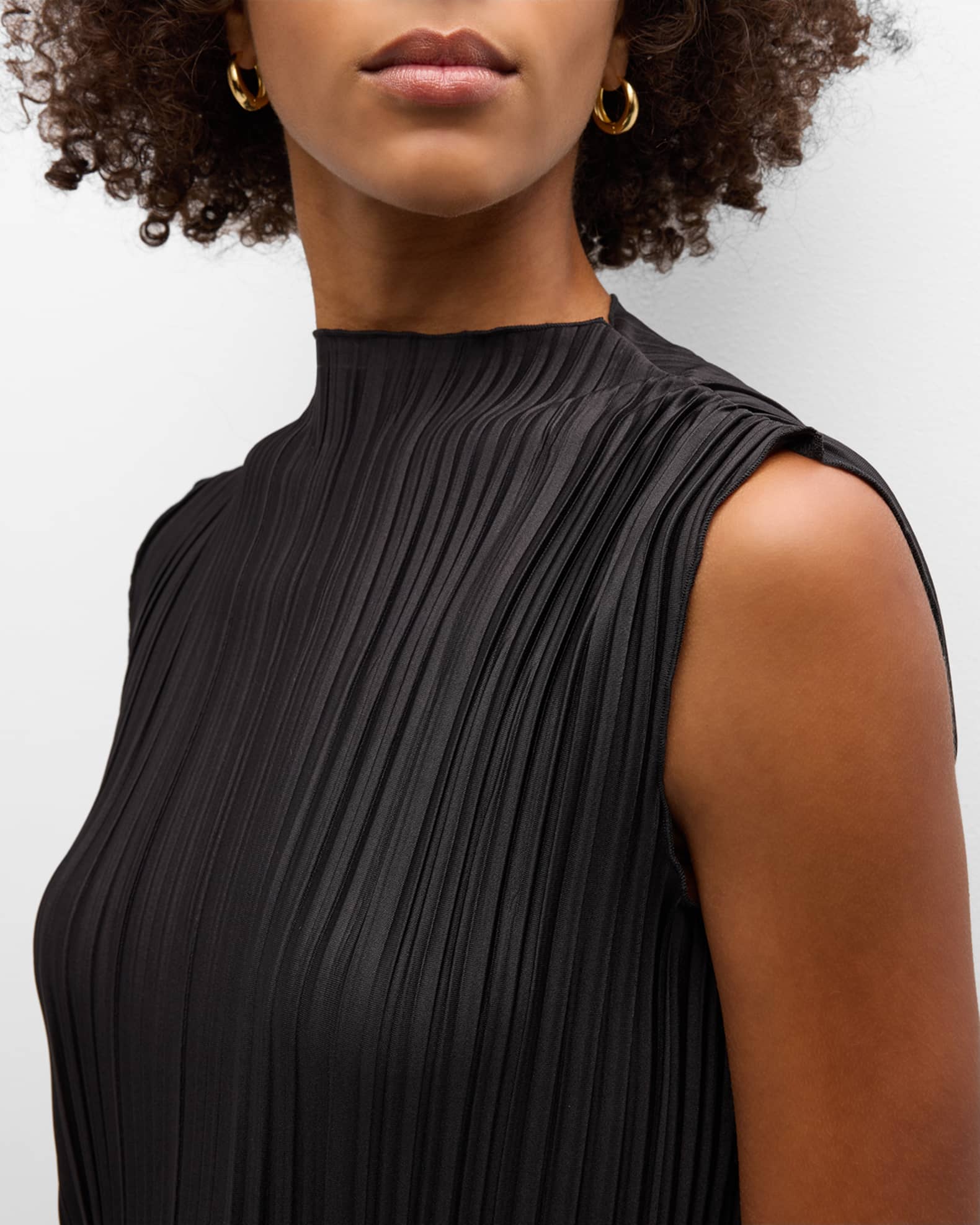 Rails Trea Plisse Mock-Neck Top | Neiman Marcus