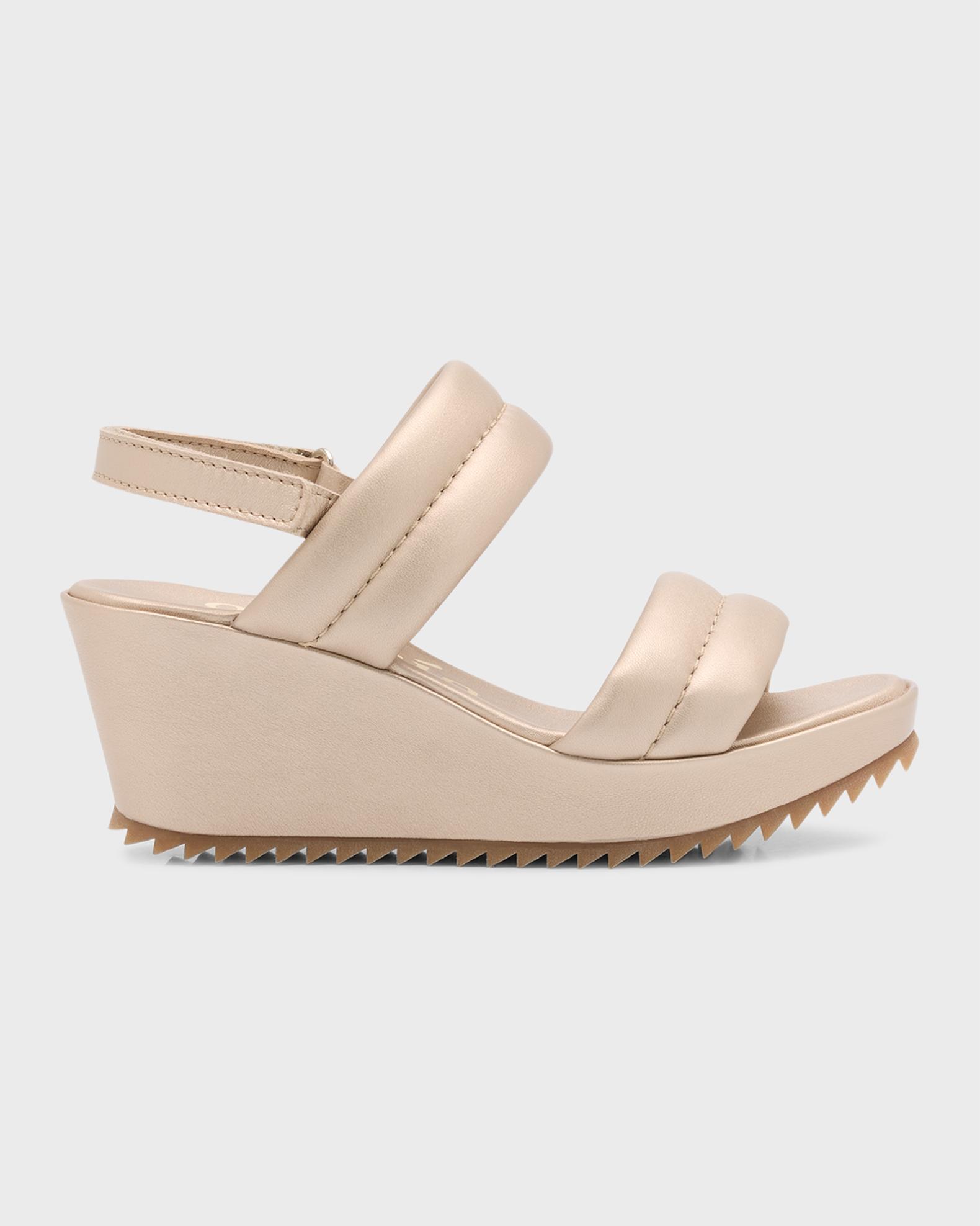 Pedro Garcia Fioralba Metallic Slingback Platform Sandals Neiman Marcus