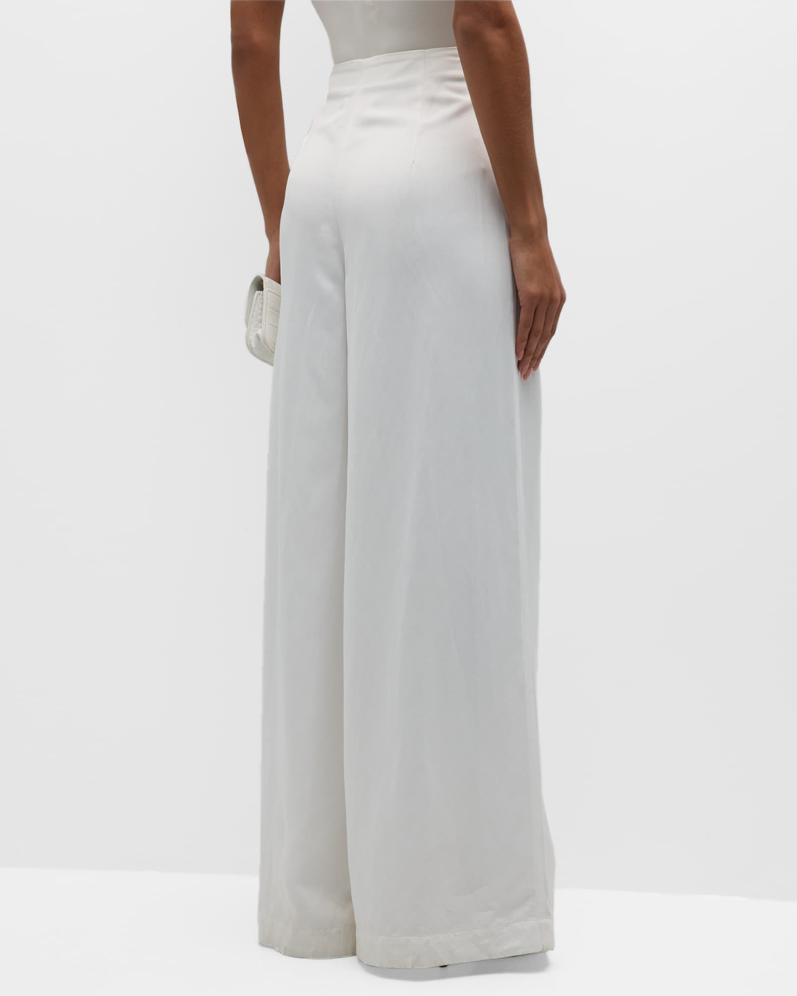 TWP Drew Wide Leg Viscose Linen Pants Neiman Marcus