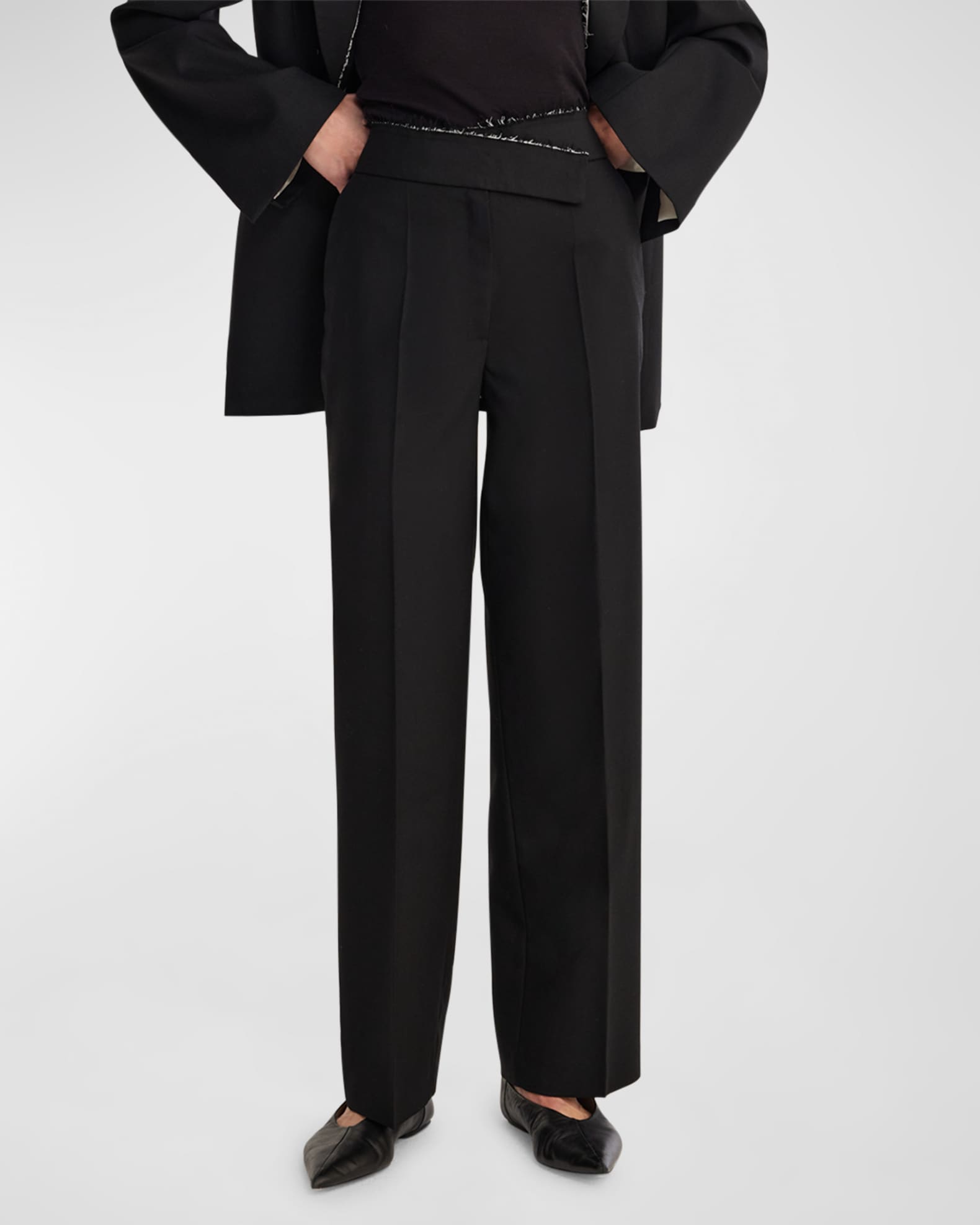Rohe Women's Midwaist Wool Blend Trousers Black