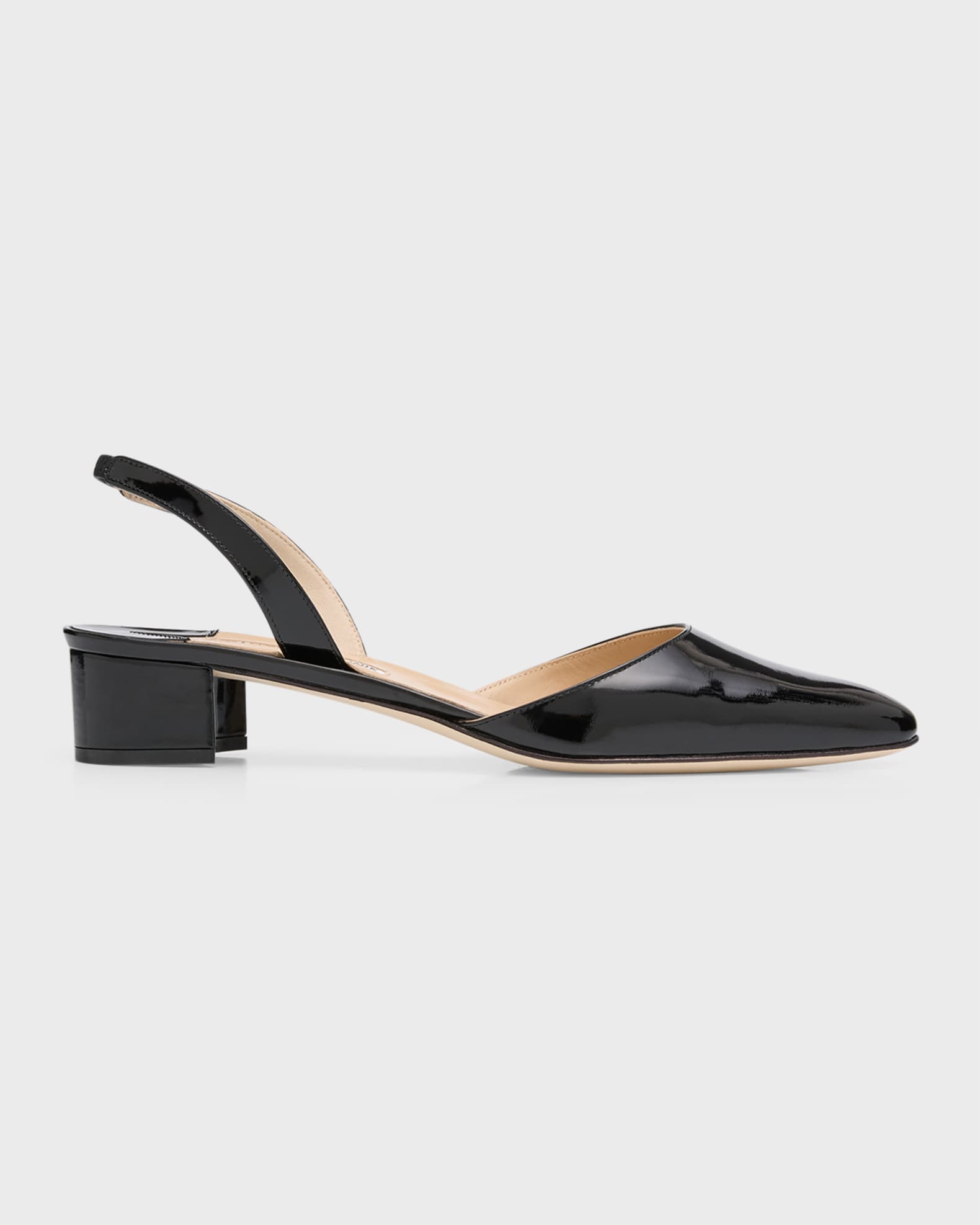 Manolo Blahnik Aspro Leather Slingback Ballerina Pumps