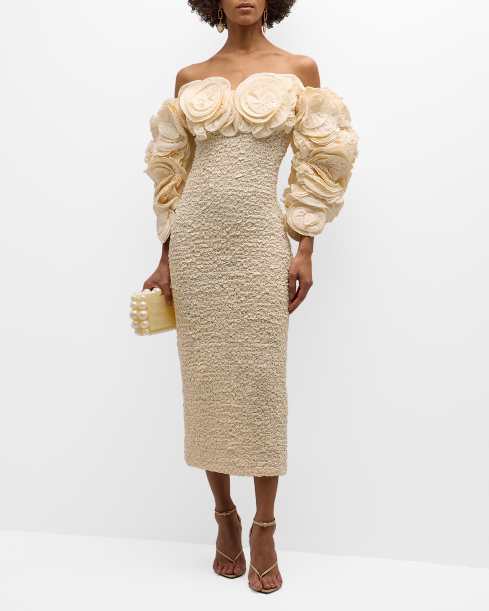 Luna Piping Ruffle Drawstring Knit Dress