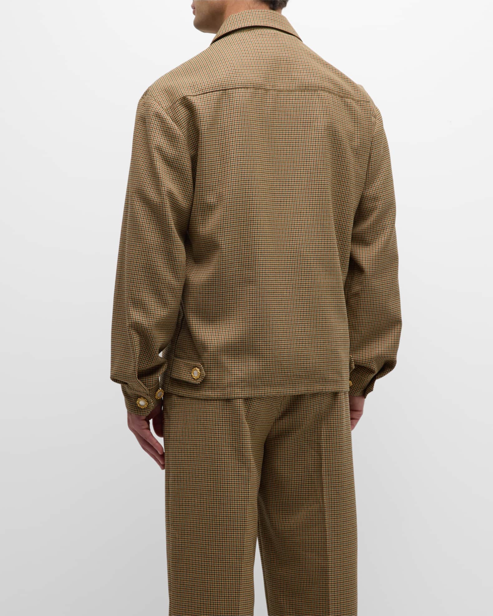 Lacoste x le FLEUR Men's Houndstooth Blouson Jacket Neiman Marcus