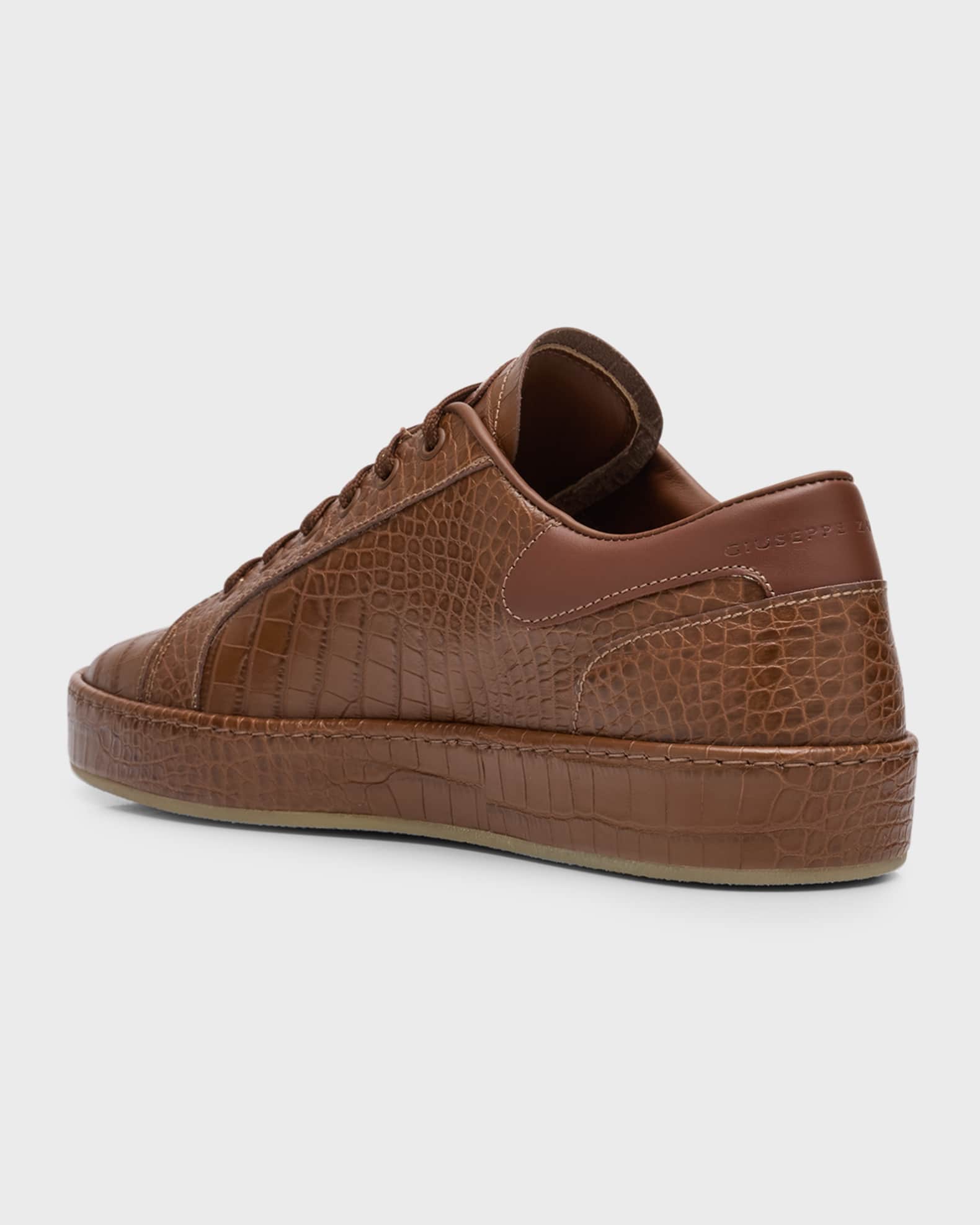 Giuseppe Zanotti Men s Brazileiro Croc Effect Leather Low Top Sneakers Neiman Marcus